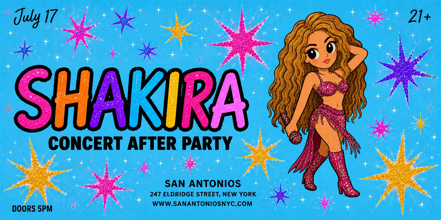 Shakira Concert After Party @ #1 Latin & Reggaeton Bar NYC at San Antonios – New York, NY