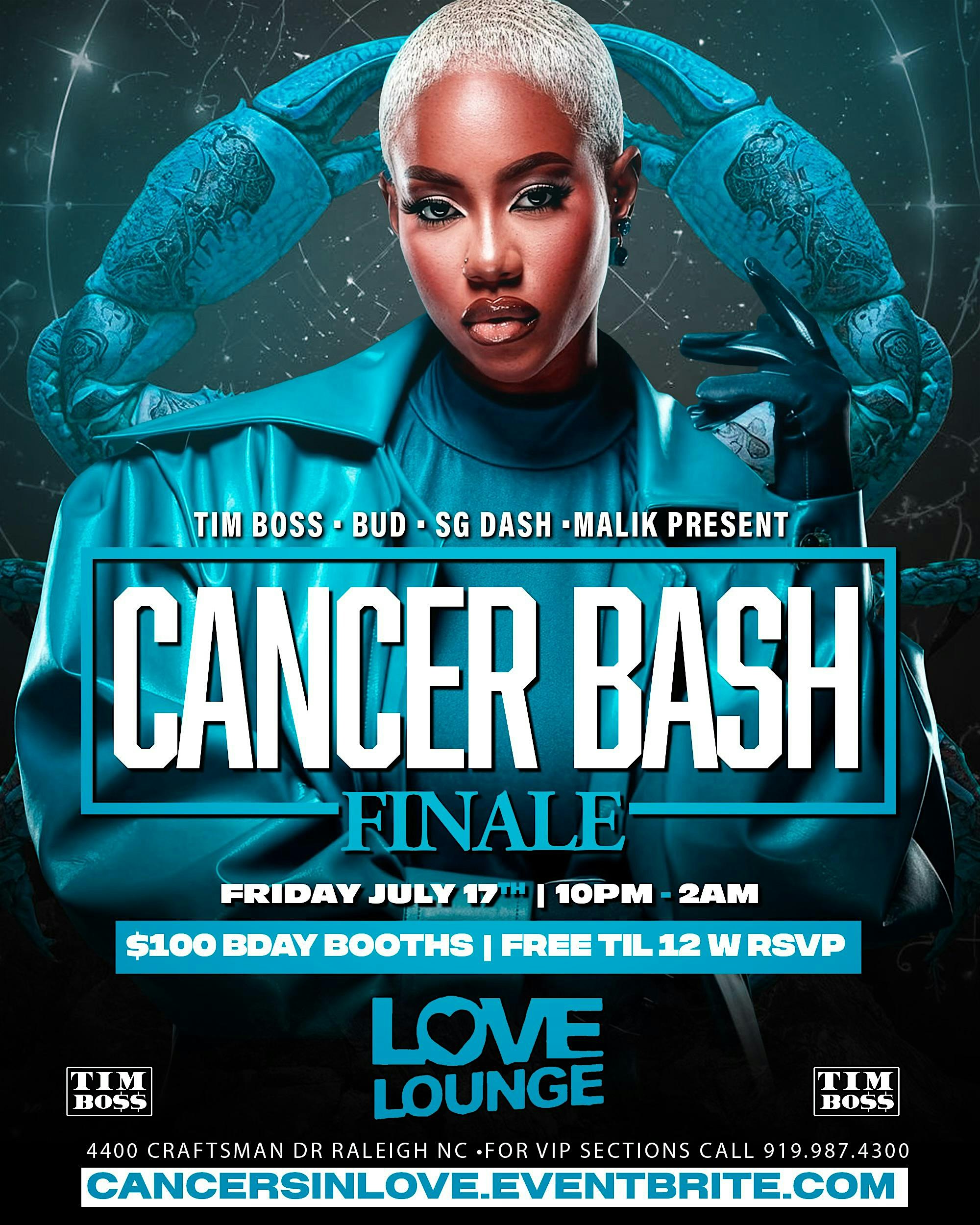 Cancer bash finale at LOVE LOUNGE at 4400 Craftsman Dr – Raleigh, NC