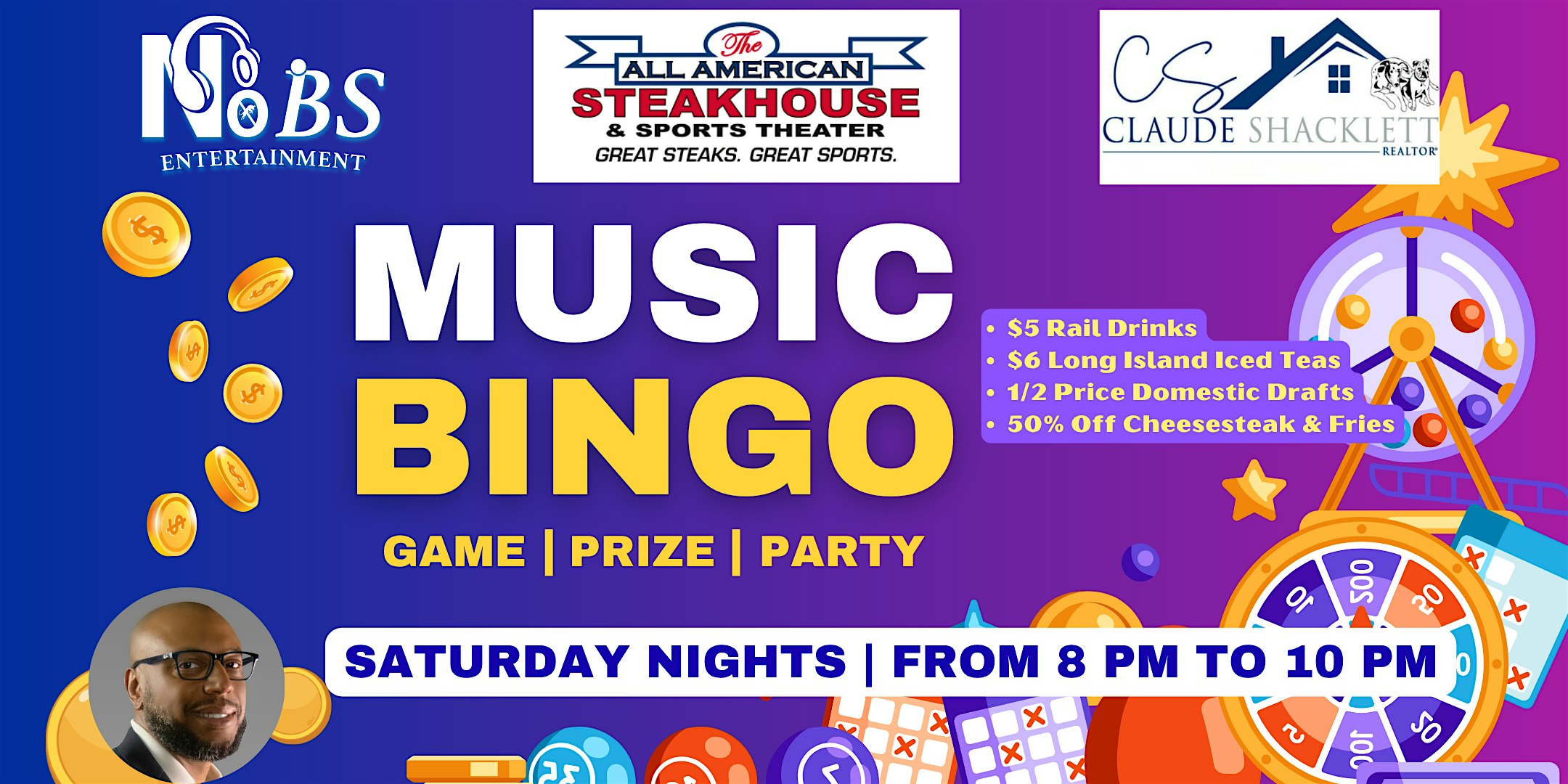 Music Bingo Night | Odenton MD | FREE Entry | Drink Specials at The All American Steakhouse Odenton – Odenton, MD