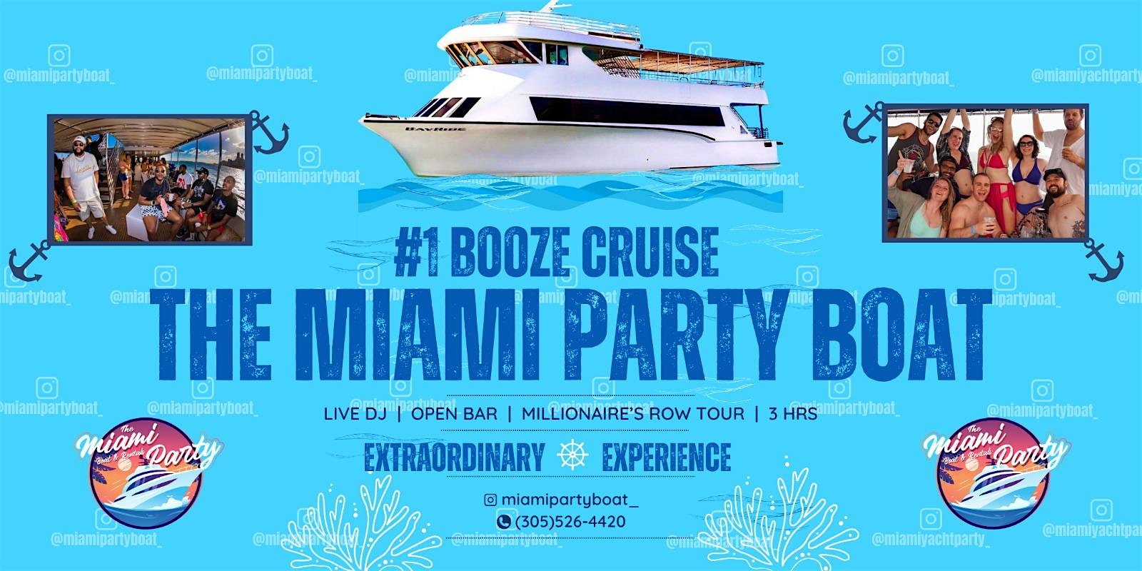 BOOZE CRUISE MIAMI – BEST BOOZE CRUISE at PARTY YACHT – YACHT PARTY – Miami, FL