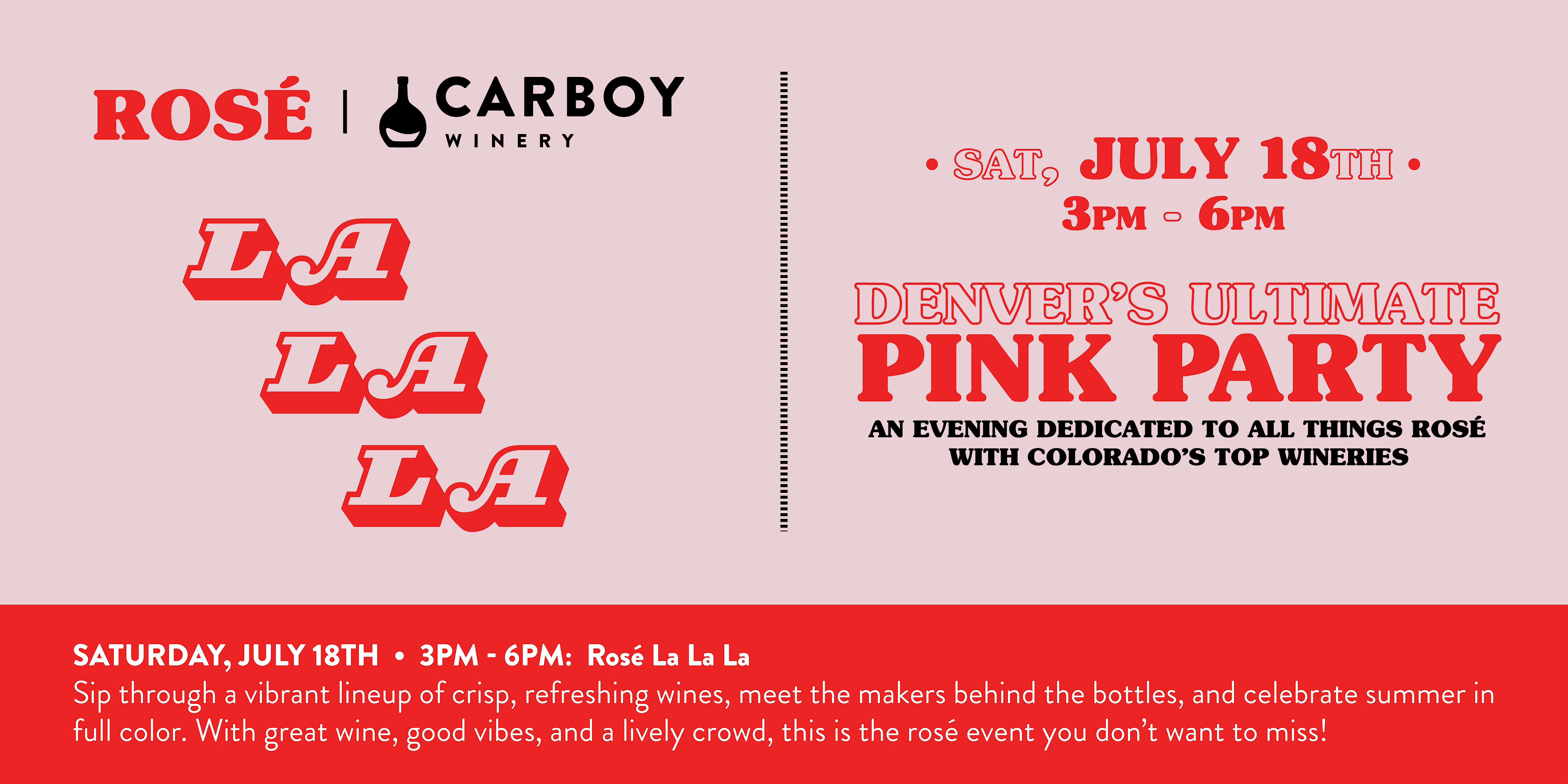 Rosé La La La at Carboy Winery Denver – Denver, CO