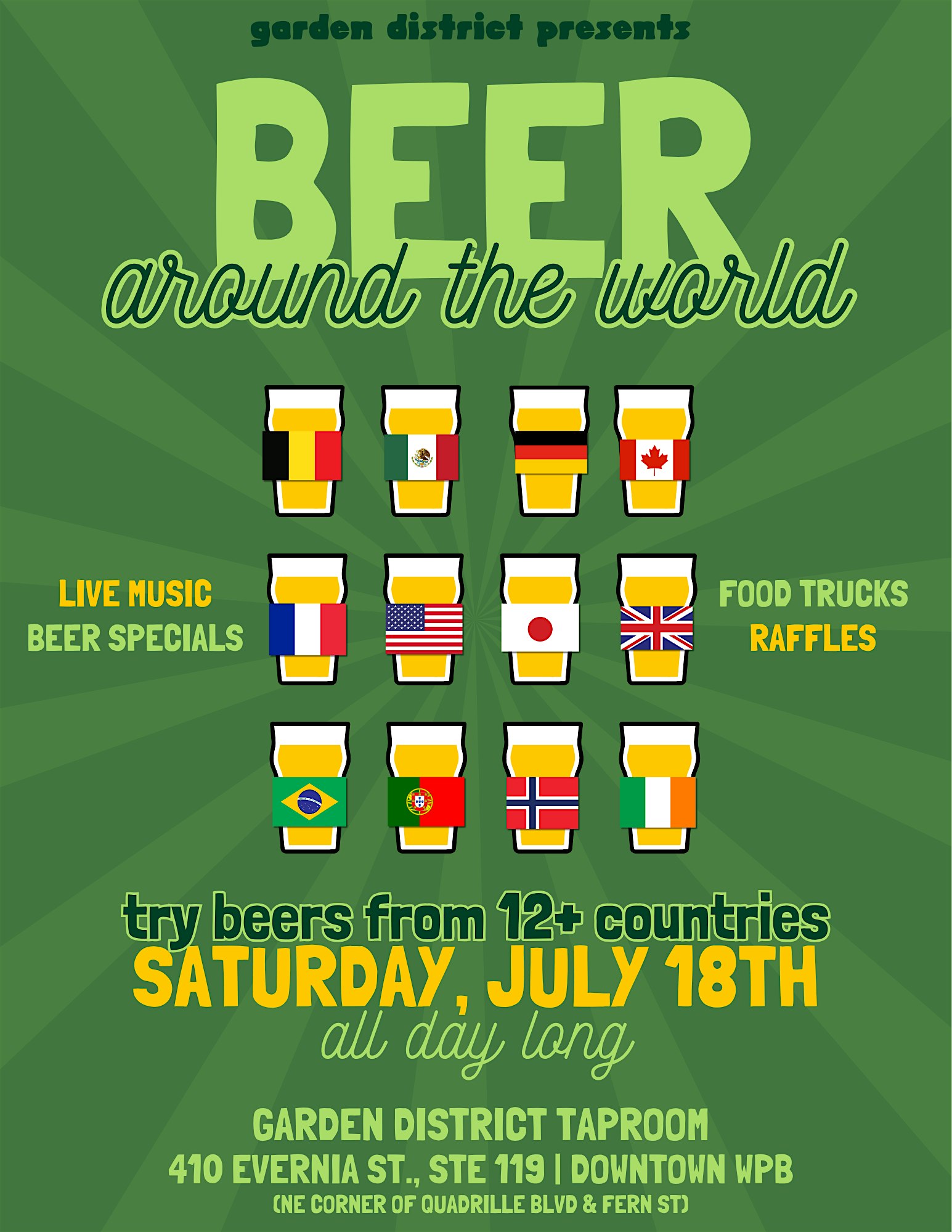 BEER AROUND THE WORLD @ Garden District at Garden District Taproom | Self-Pour Bar – West Palm Beach, FL
