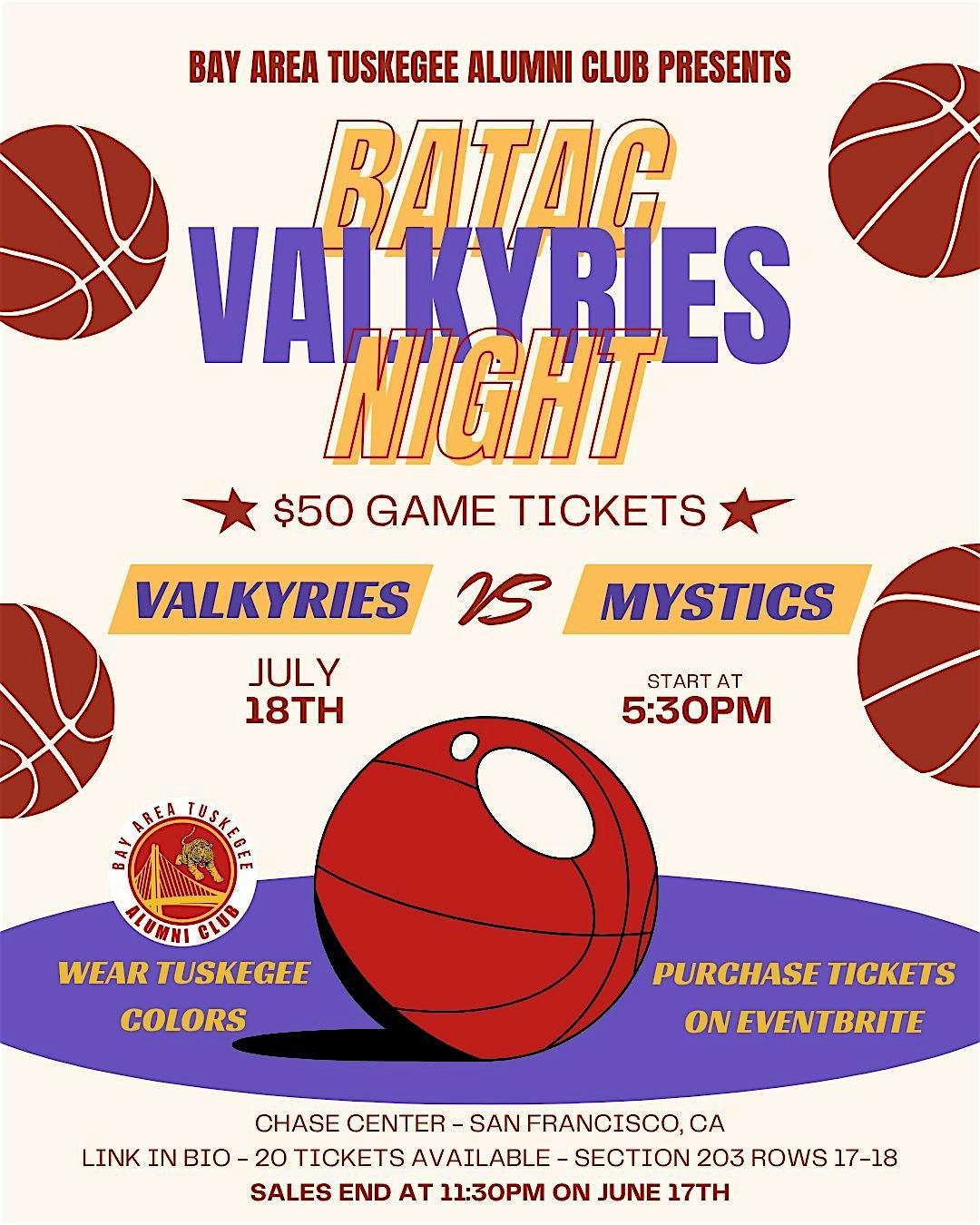 BATAC Valkyries Night at Chase Center – San Francisco, CA