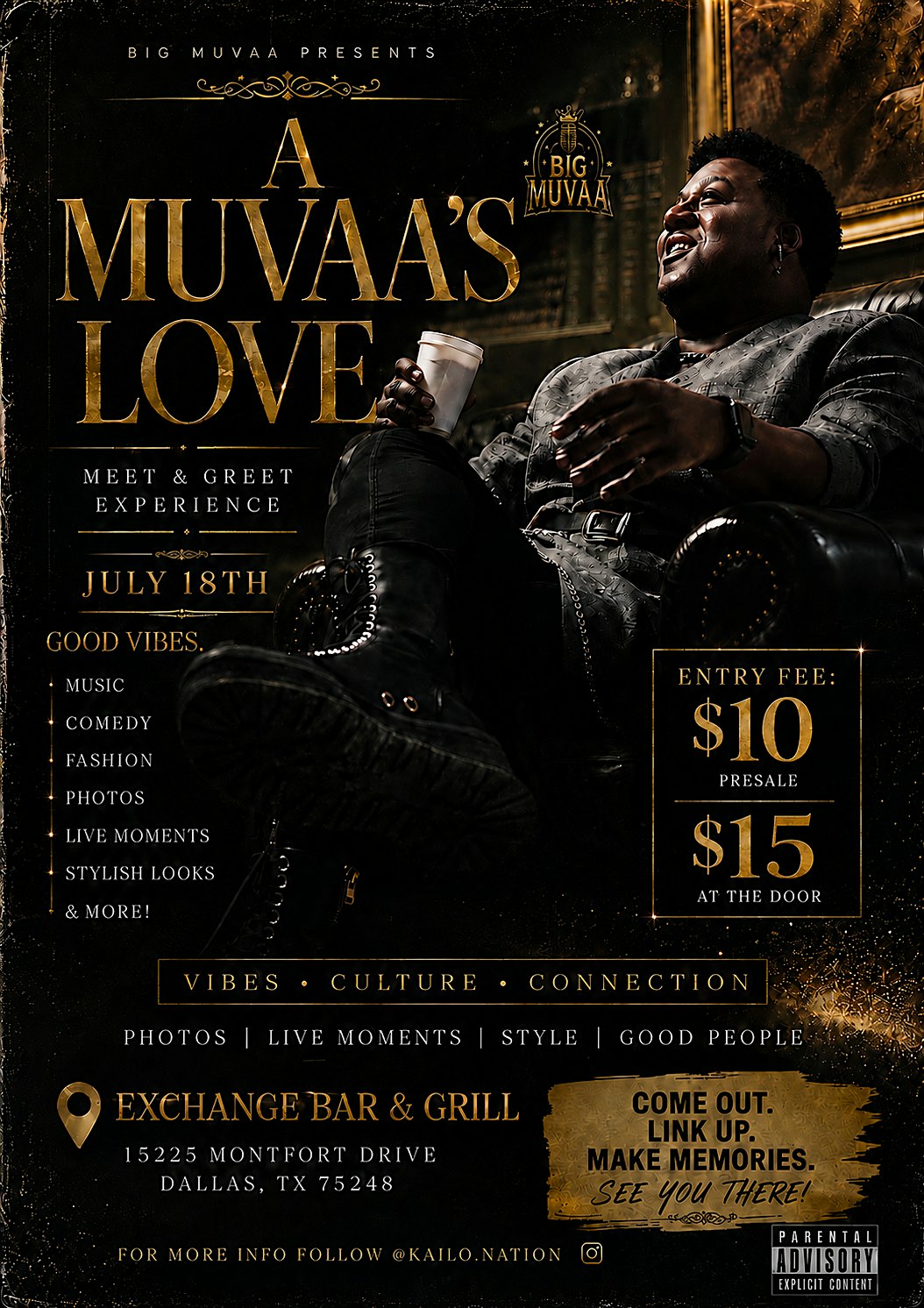 Muvaa’s Meet & Vibe at 11500 Harry Hines Blvd – Dallas, TX
