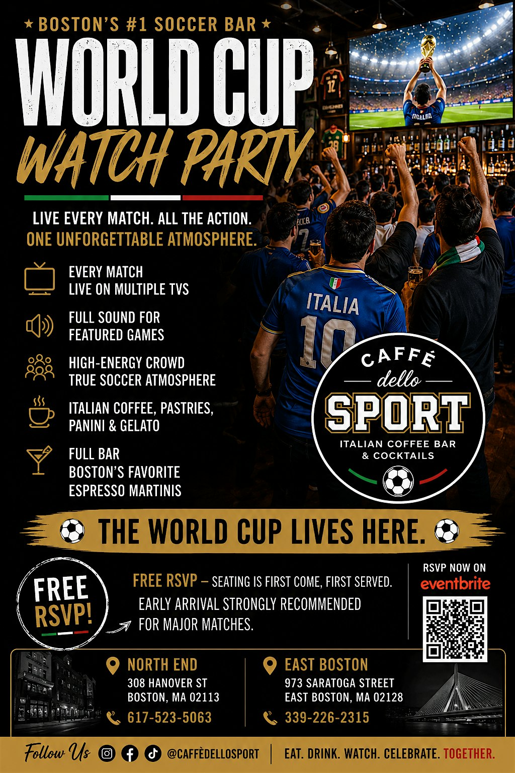 World Cup Watch Party – Boston’s #1 Soccer Bar | Caffè dello Sport Eastie at Caffe dello Sport Eastie – Boston, MA