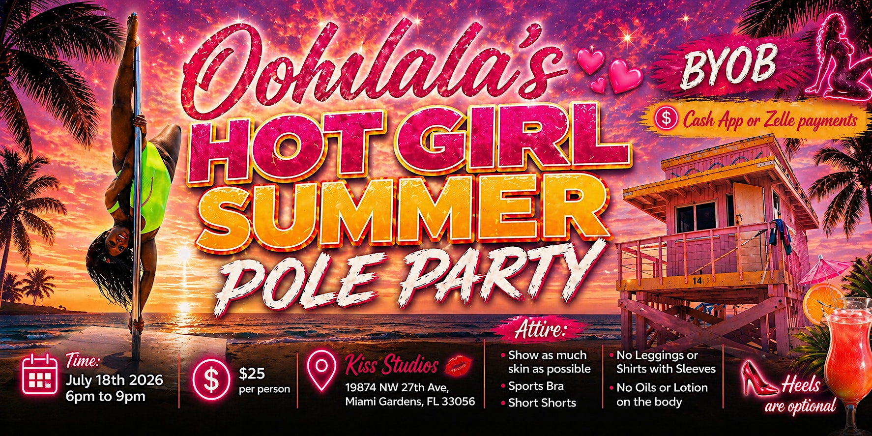 Hot Girl Summer Pole Party at Kiss Studios – Miami Gardens, FL