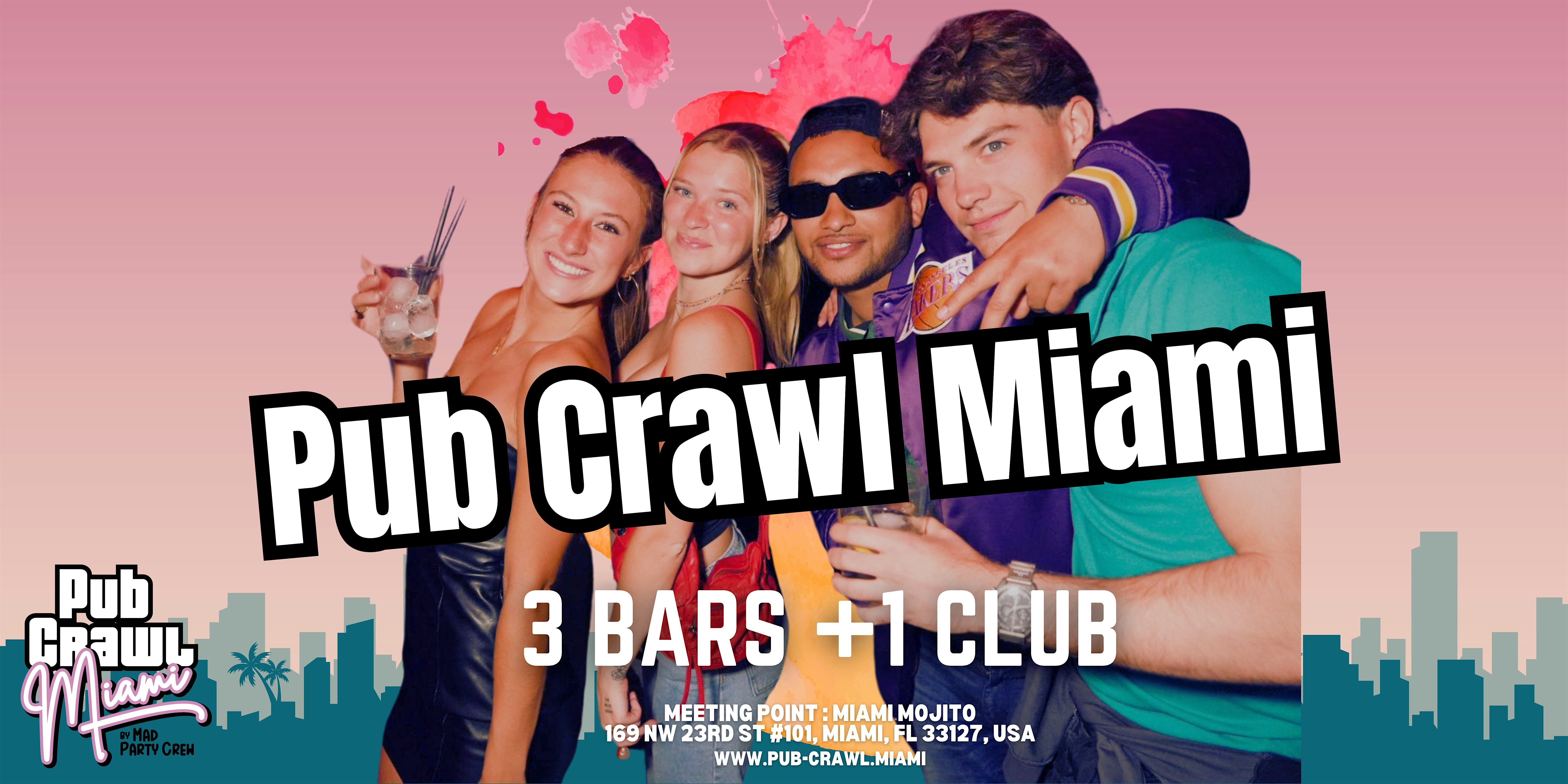 Best Pub Crawl Miami Wynwood Party +Complimentary Drinks & VIP Nightclub at Miami Mojito Company – Miami, FL
