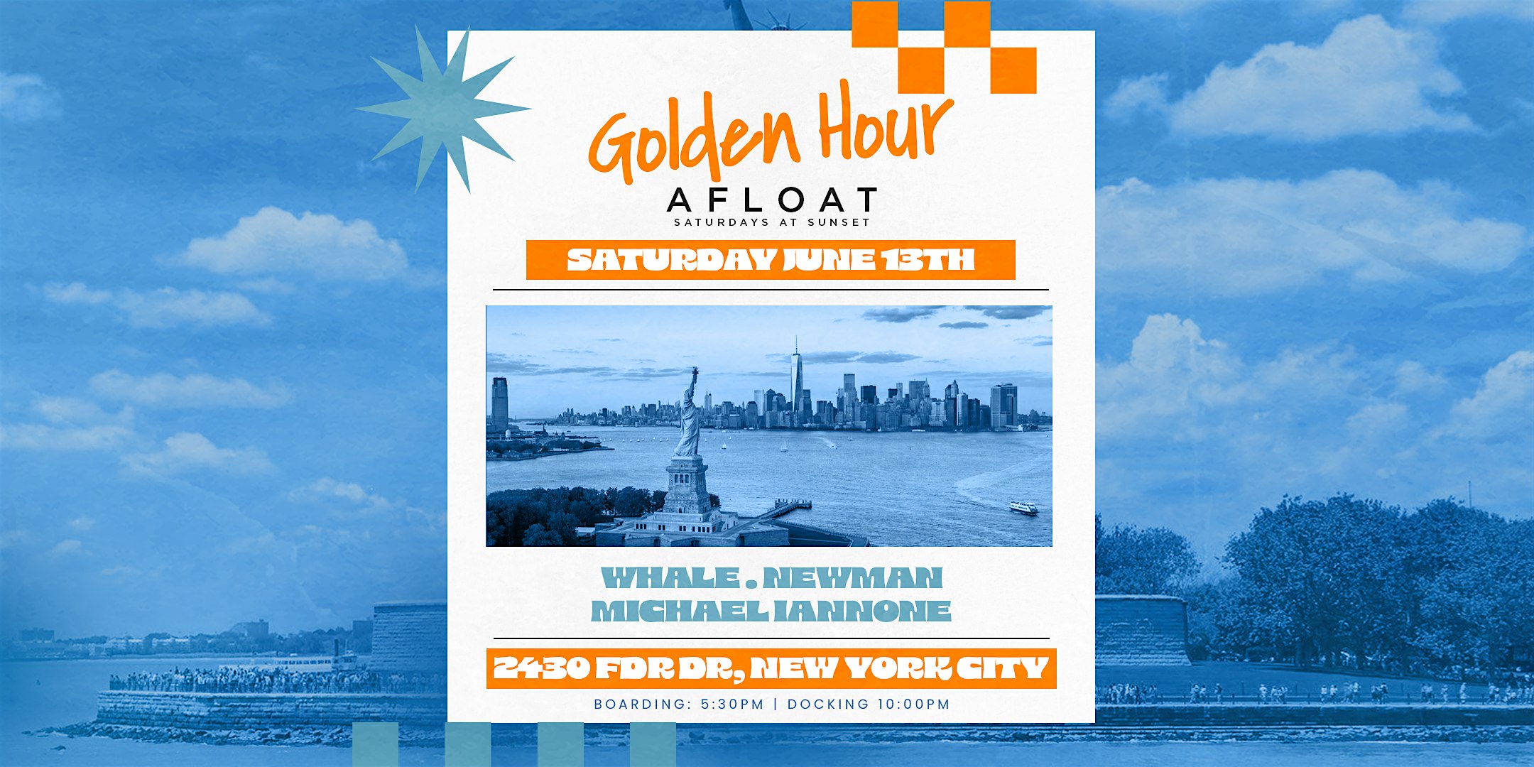 Golden Hour Afloat – Saturday Sunset Boat Series at Skyport Marina – New York, NY