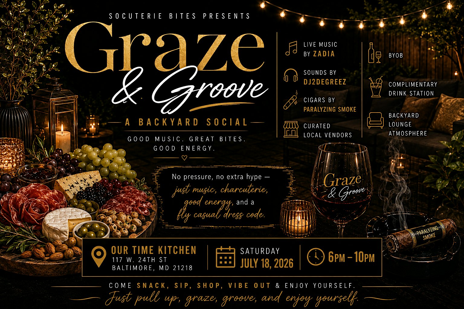 Graze and Groove at Our Time Kitchen – Baltimore, MD