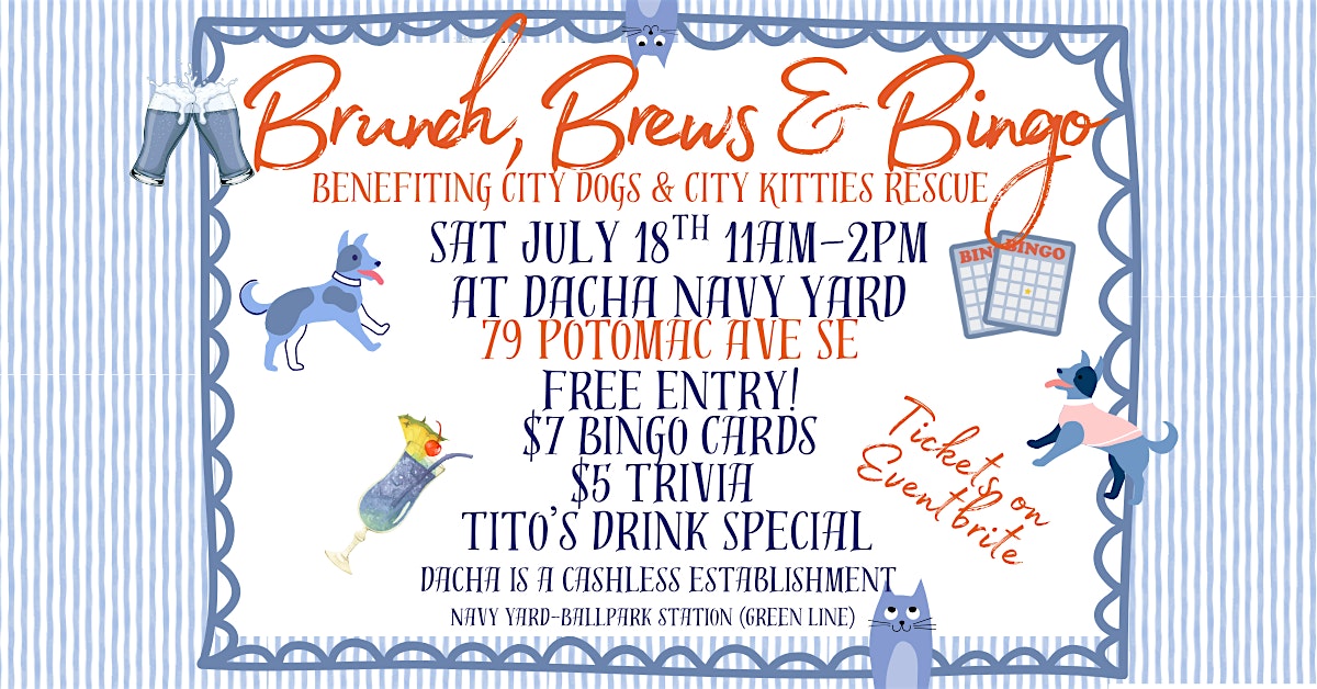 Brunch, Brews & Bingo- Benifiting CDCK at Dacha Beer Garden (Navy Yard) – Washington, DC