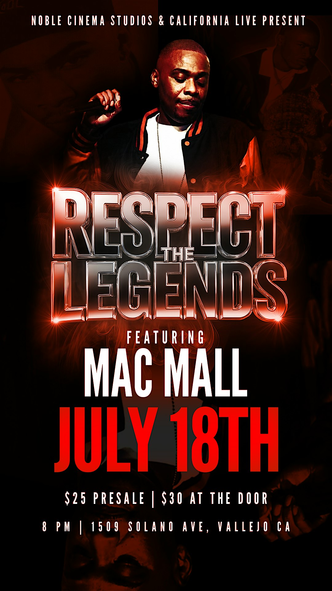 MAC MALL & SAN QUINN live from NOBLE CINEMA STUDIOS at 1509 Solano Avenue, Vallejo, CA, USA – Vallejo, CA
