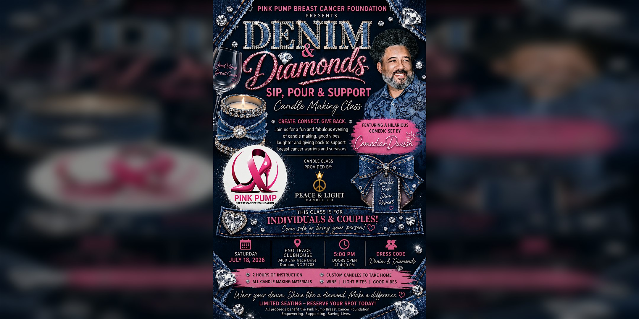 Denim & Diamond Sip,Pour and Support For Breast Cancer at Eno Trace Clubhouse – Durham, NC