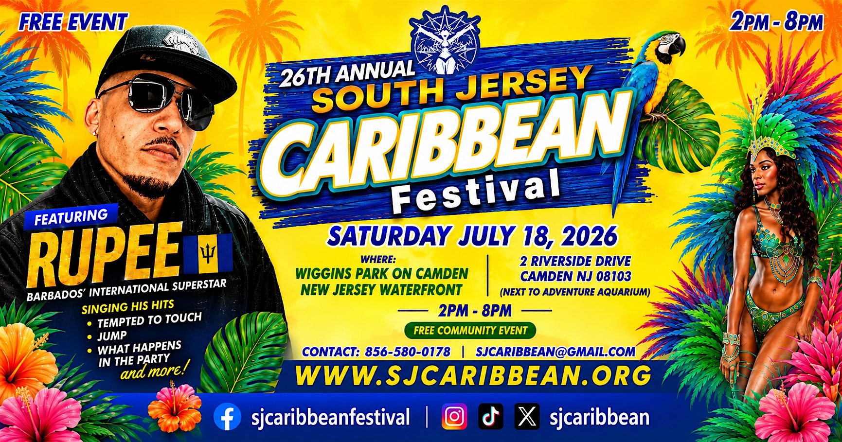 26th Annual South Jersey Caribbean Festival at Wiggins Waterfront Park – Camden, NJ