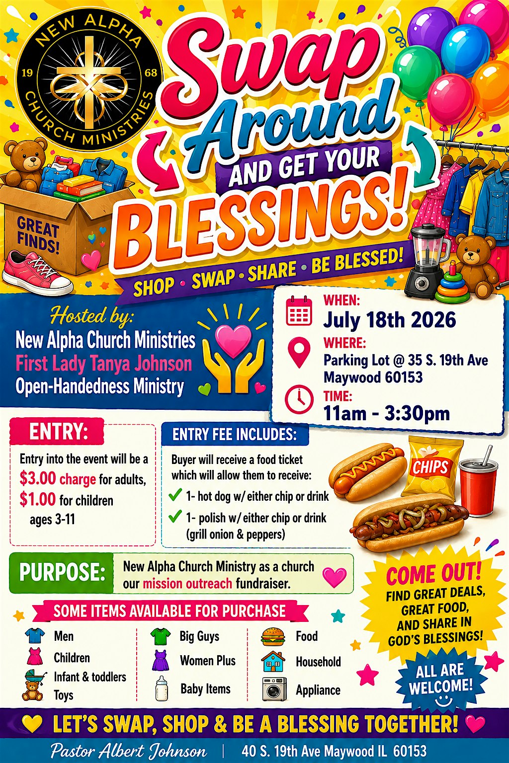 Swap Around and Get Your Blessings at 35 S 19th Ave – Maywood, IL