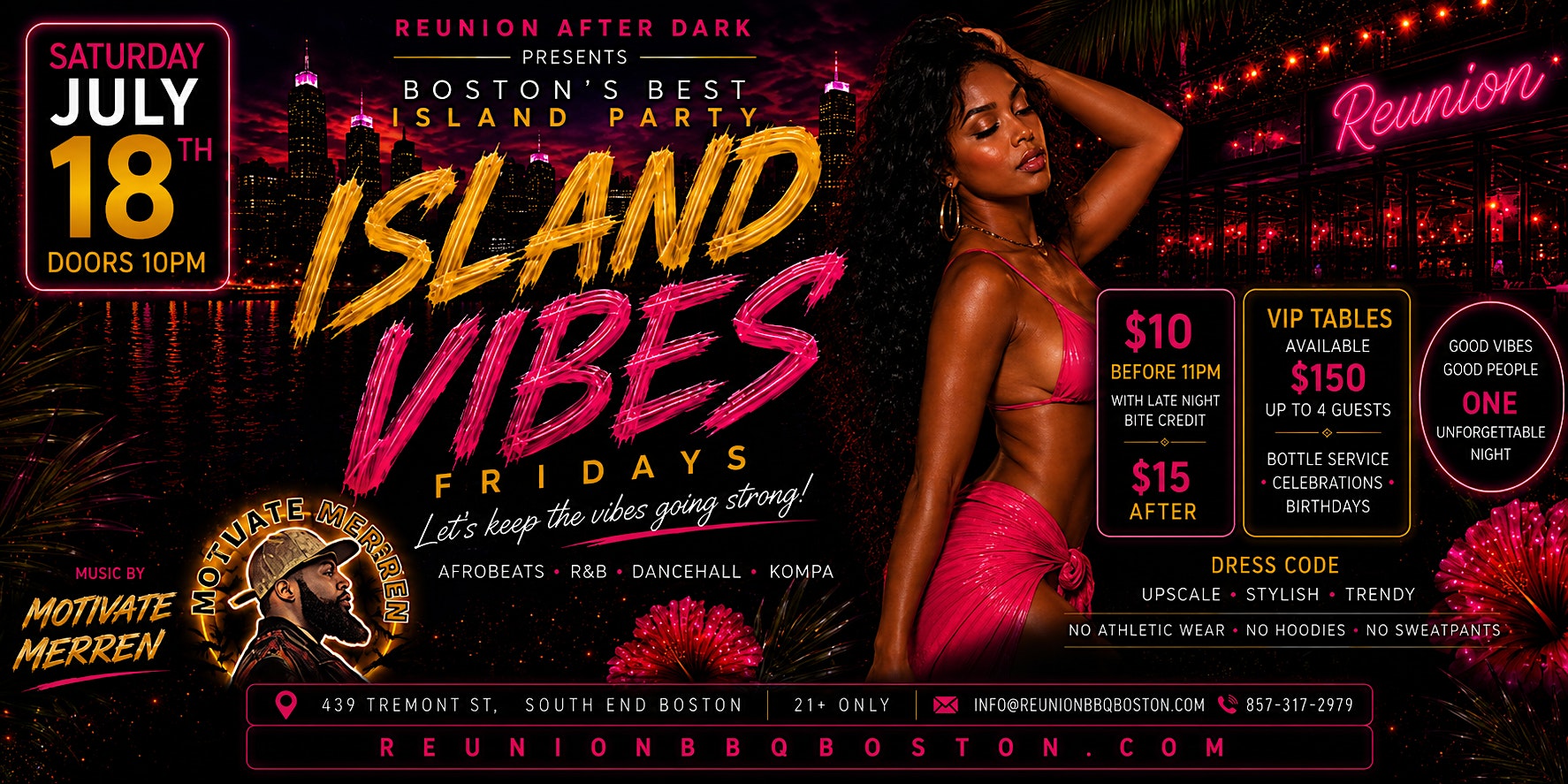 ISLAND VIBES — JULY EDITION at Reunion BBQ – Boston, MA
