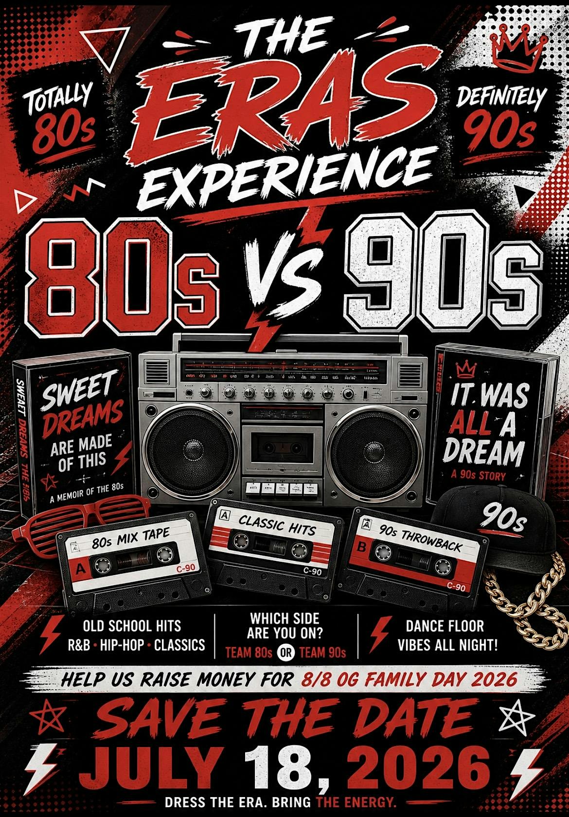 The Eras Experience 80s vs 90s Party Fundraiser at La Vaca En Brasas – Stockton, CA