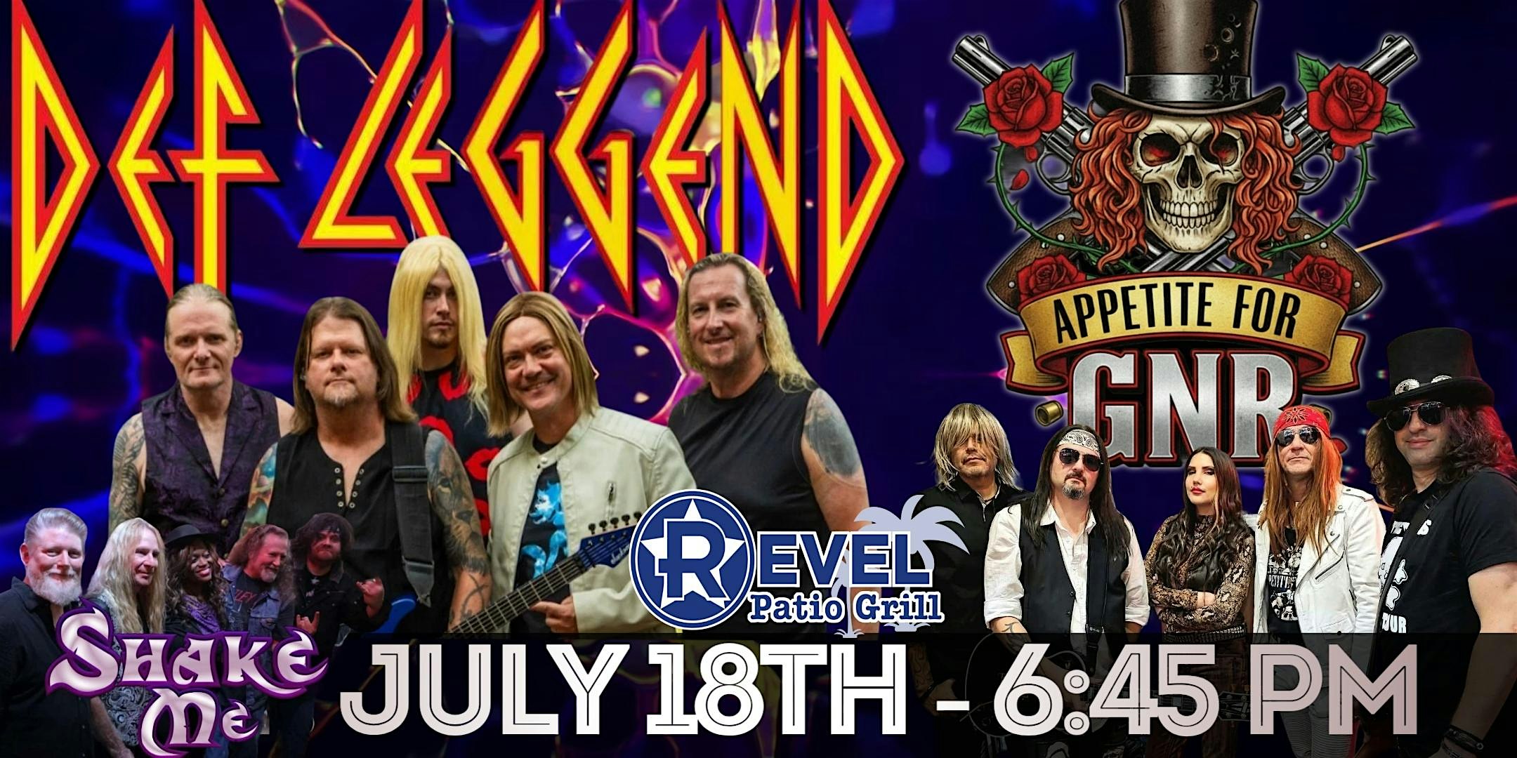 Def Leppard Trib. – Def Leggend & GNR Trib. – Appetite for GNR & Shake Me at The Revel – Frisco, TX