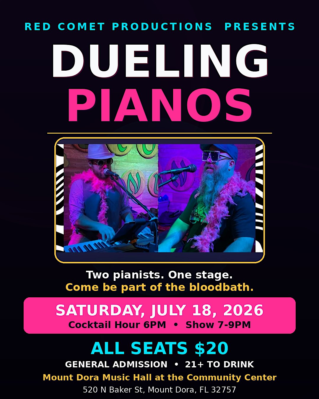 Dueling Pianos at Mount Dora Music Hall – Mount Dora, FL