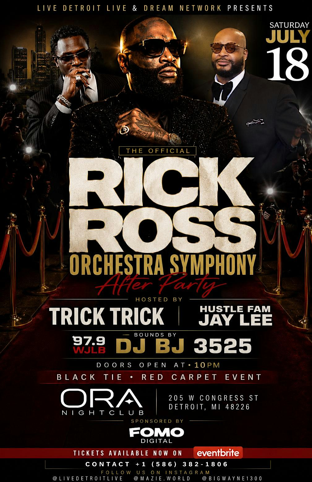 The Official Rick Ross Concert Afterparty (Black Tie Event) at 205 W Congress St – Detroit, MI