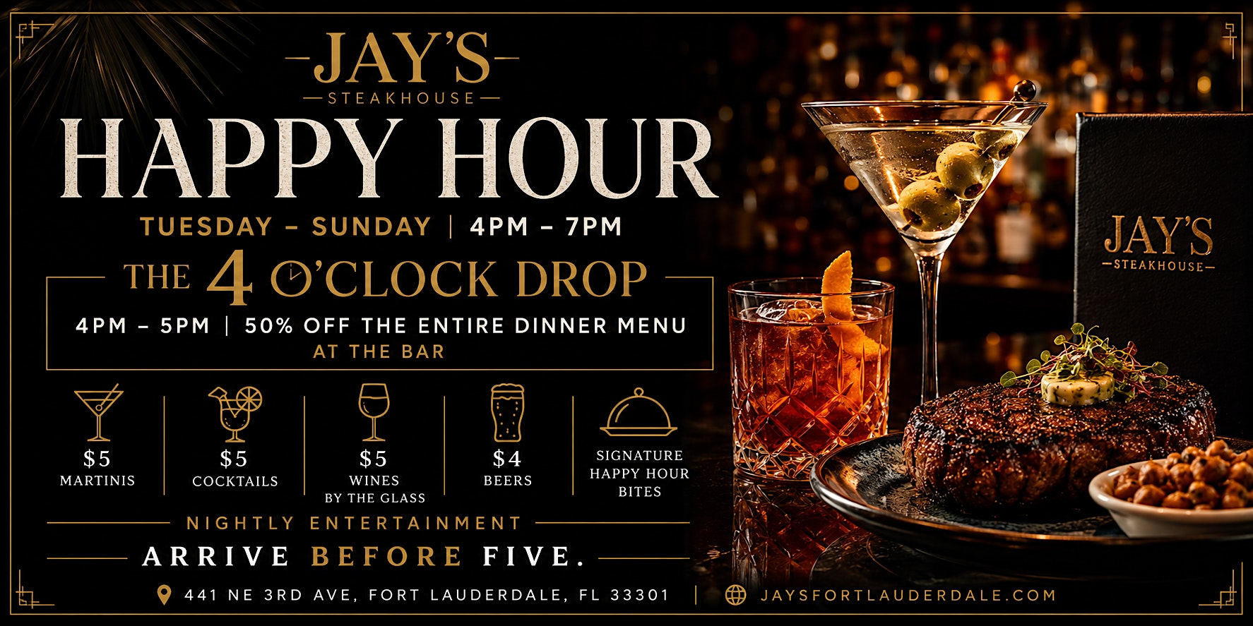 Jay’s Happy Hour at Jay’s Fort Lauderdale – Fort Lauderdale, FL