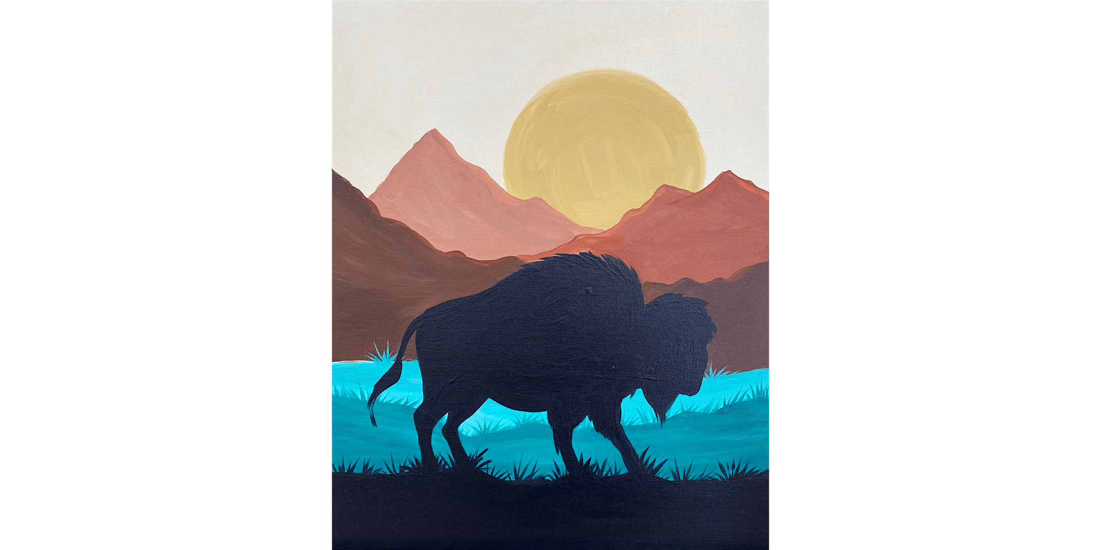 Mimosa Class – “Buffalo Sunrise” – Sat July 18, 11:30 AM at Sipping N’ Painting Highland – Denver, CO