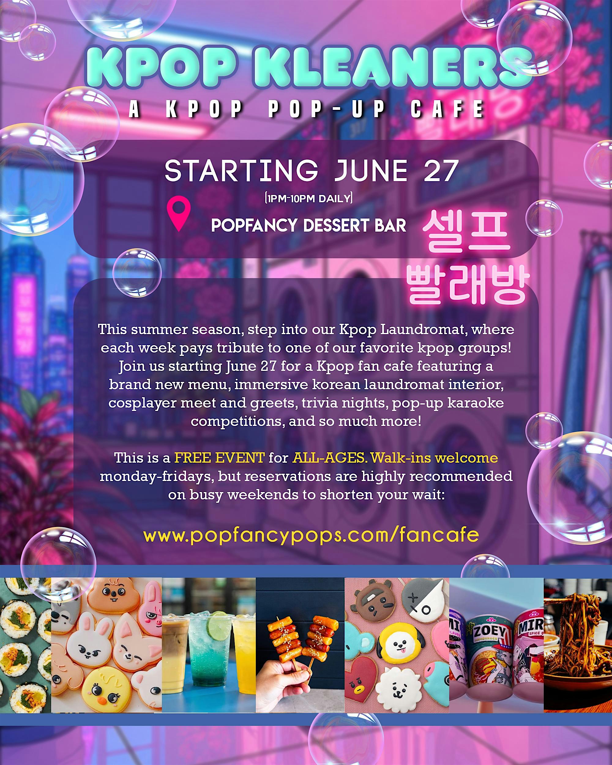 KPOP KLEANERS CAFE – a kpop pop-up fan cafe at Popfancy Dessert Bar – Houston, TX