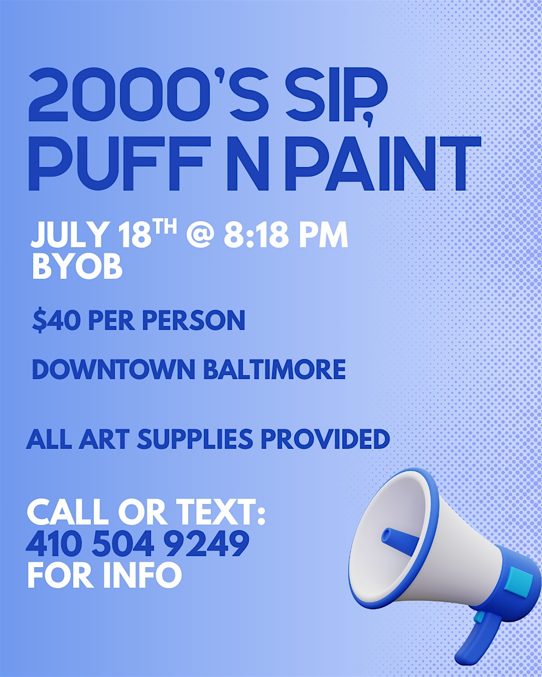 2000’s R&B n Hip-Hop Sip, Puff n Paint Experience! at The Gallery About Nothing – Baltimore, MD