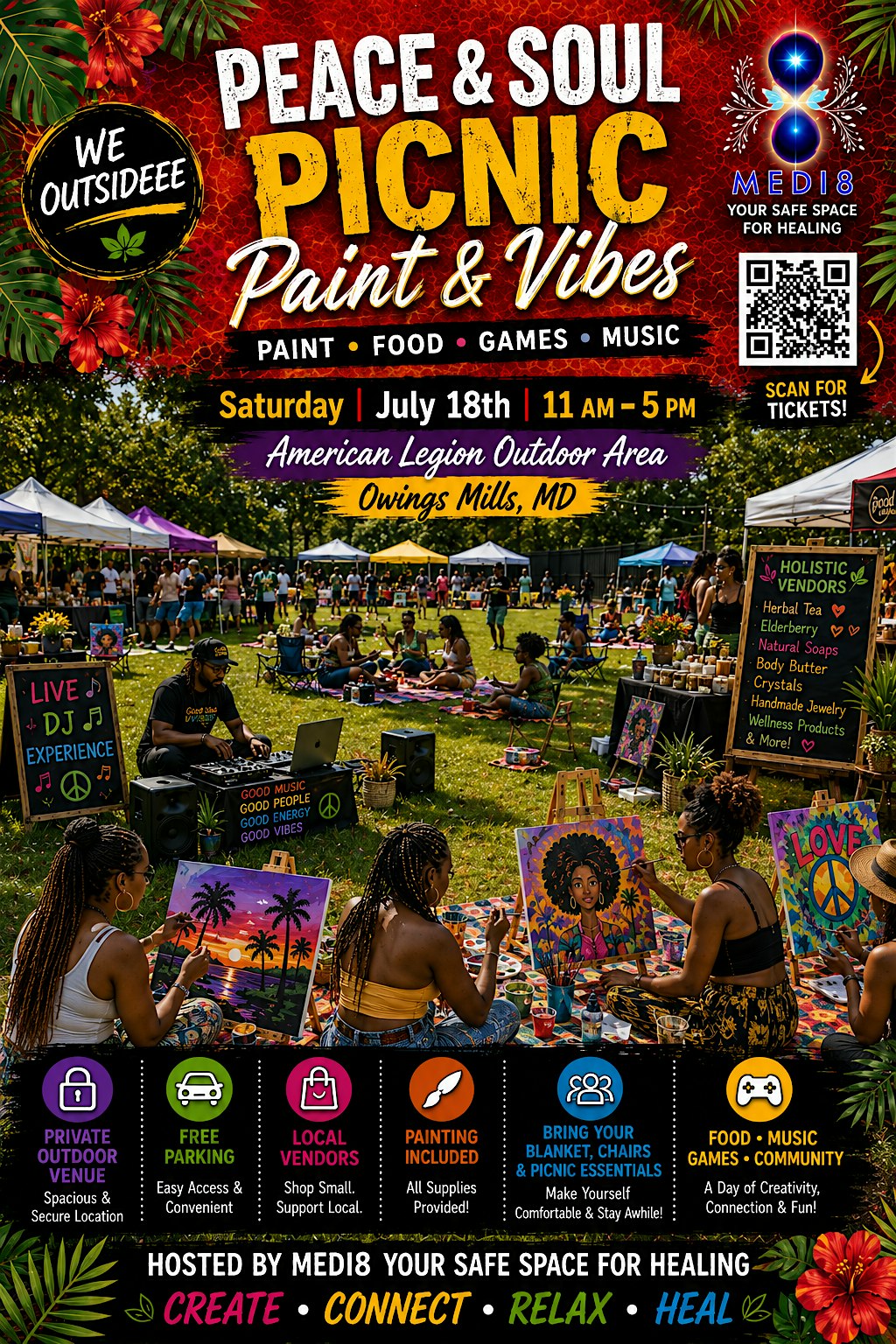DMV Peace & Soul Picnic : Paint & Vibes at American Legion, Liberty Post 122 – Owings Mills, MD