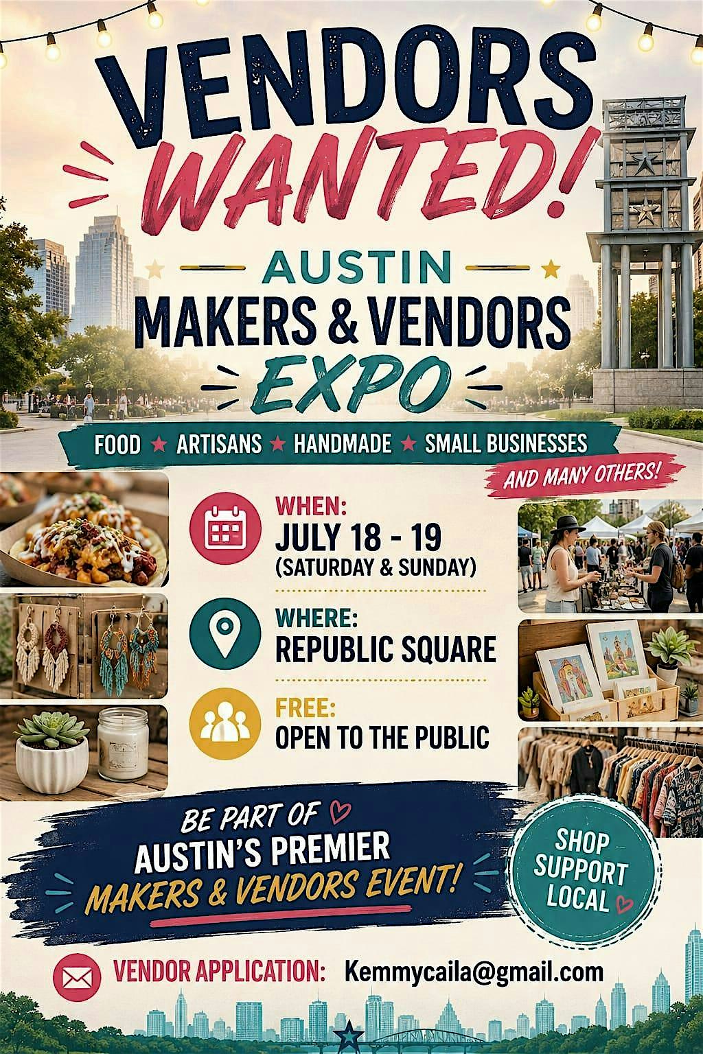 AUSTIN MAKERS & VENDORS EXPO at Republic Square – Austin, TX