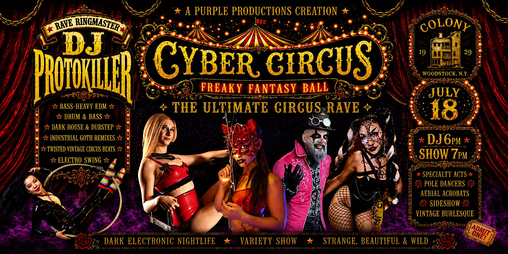 Cyber Circus – Freaky Fantasy Ball ✨️ at Colony – Woodstock, NY