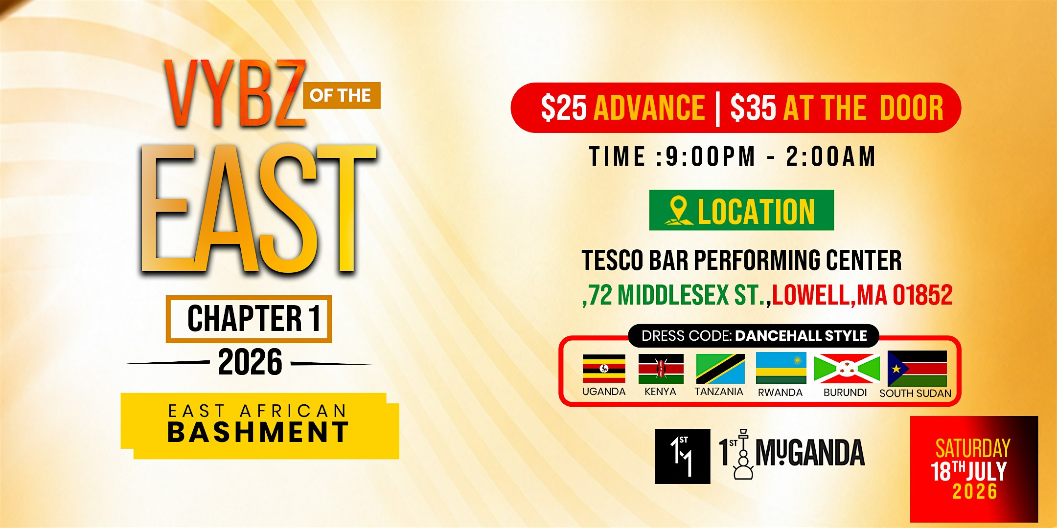 VYBZ of the EAST Chapter 1 East African Bashment at Tescobar Performance Center72 middlesex street – Lowell, MA