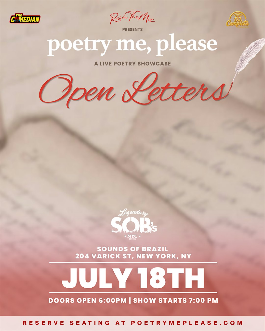 poetry me, please presents: Open Letters at Sounds Of Brazil – New York, NY