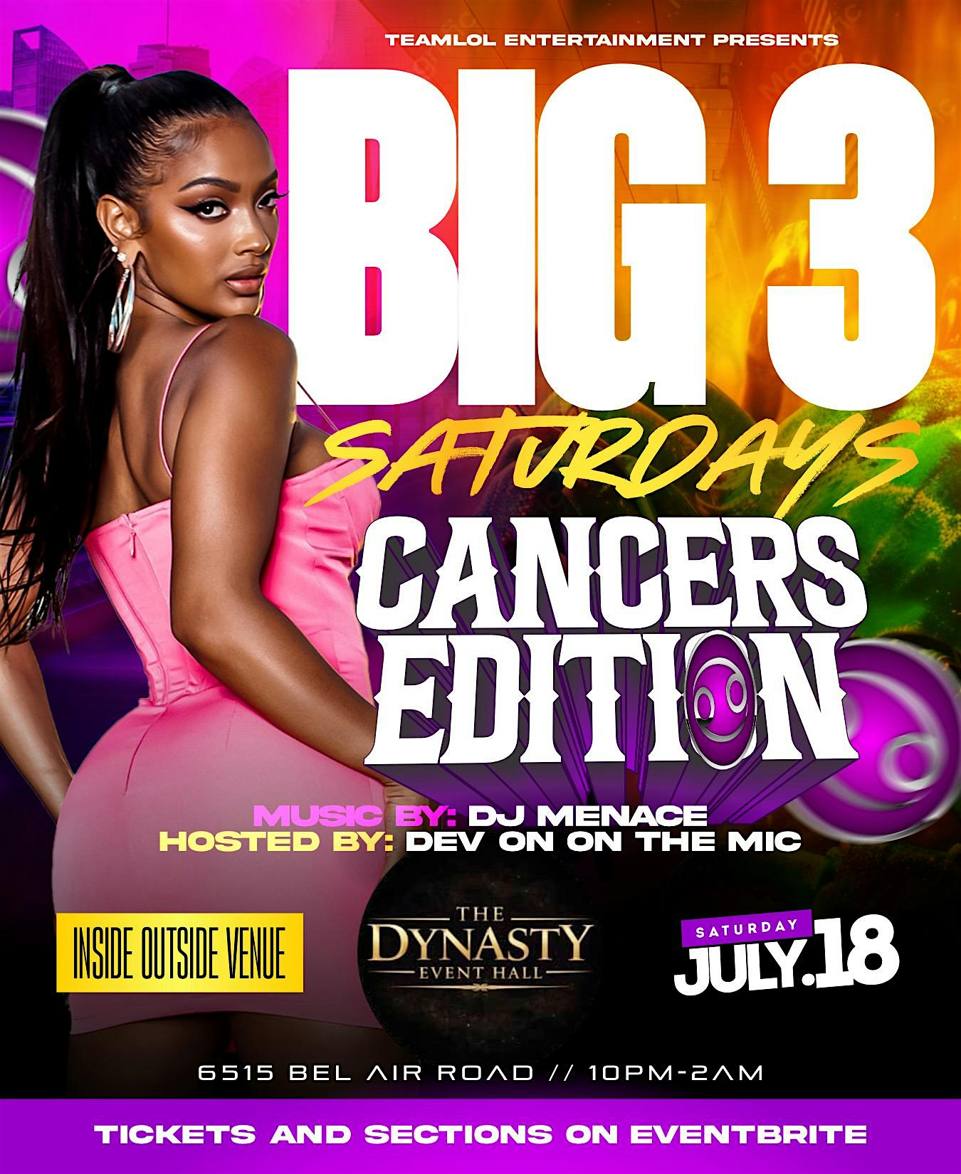 Big 3 Saturdays at Dynasty Event Hall at 6515 Belair Rd – Baltimore, MD