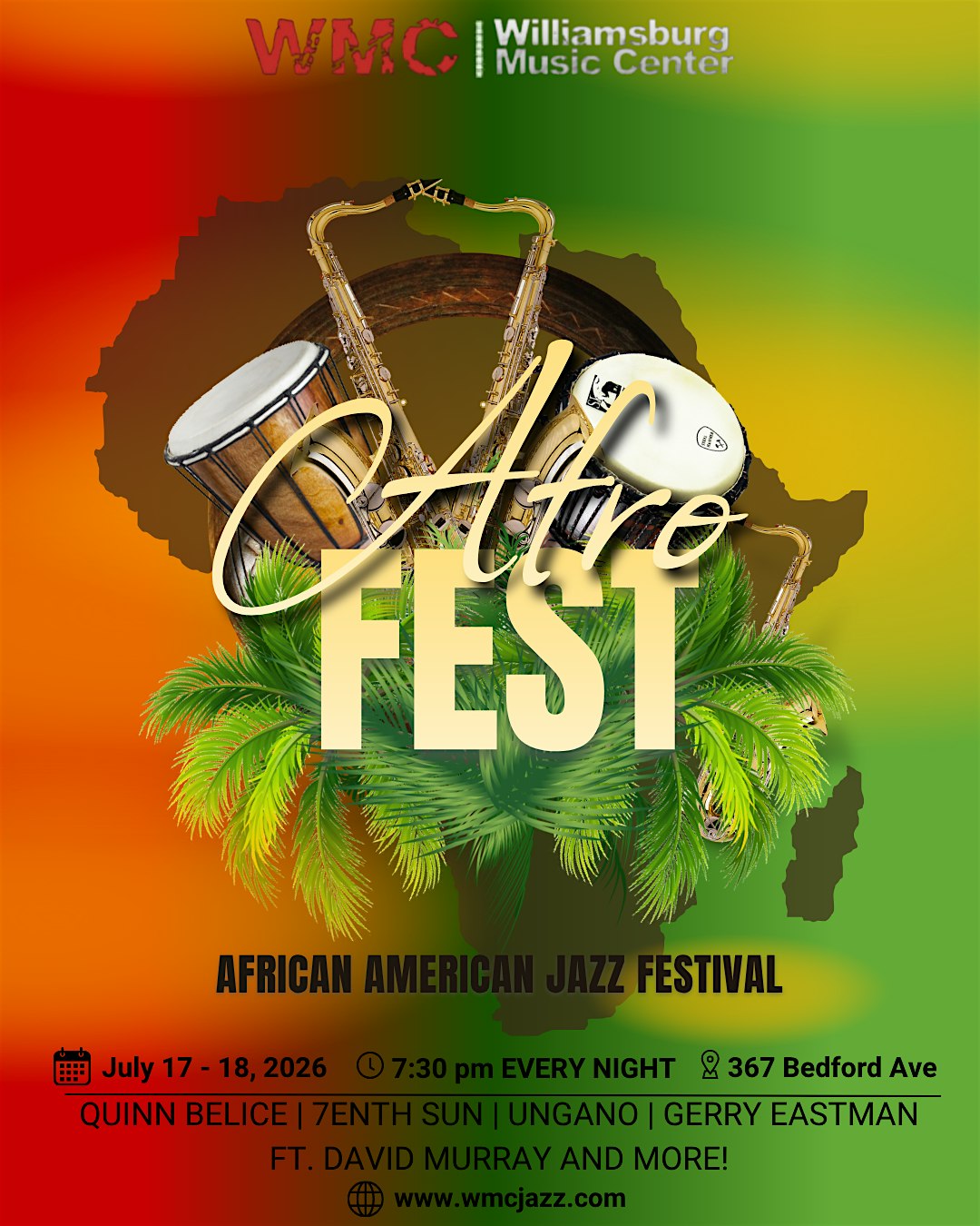 WMC Jazz Fest! July 18th! at 367 Bedford Ave – Brooklyn, NY