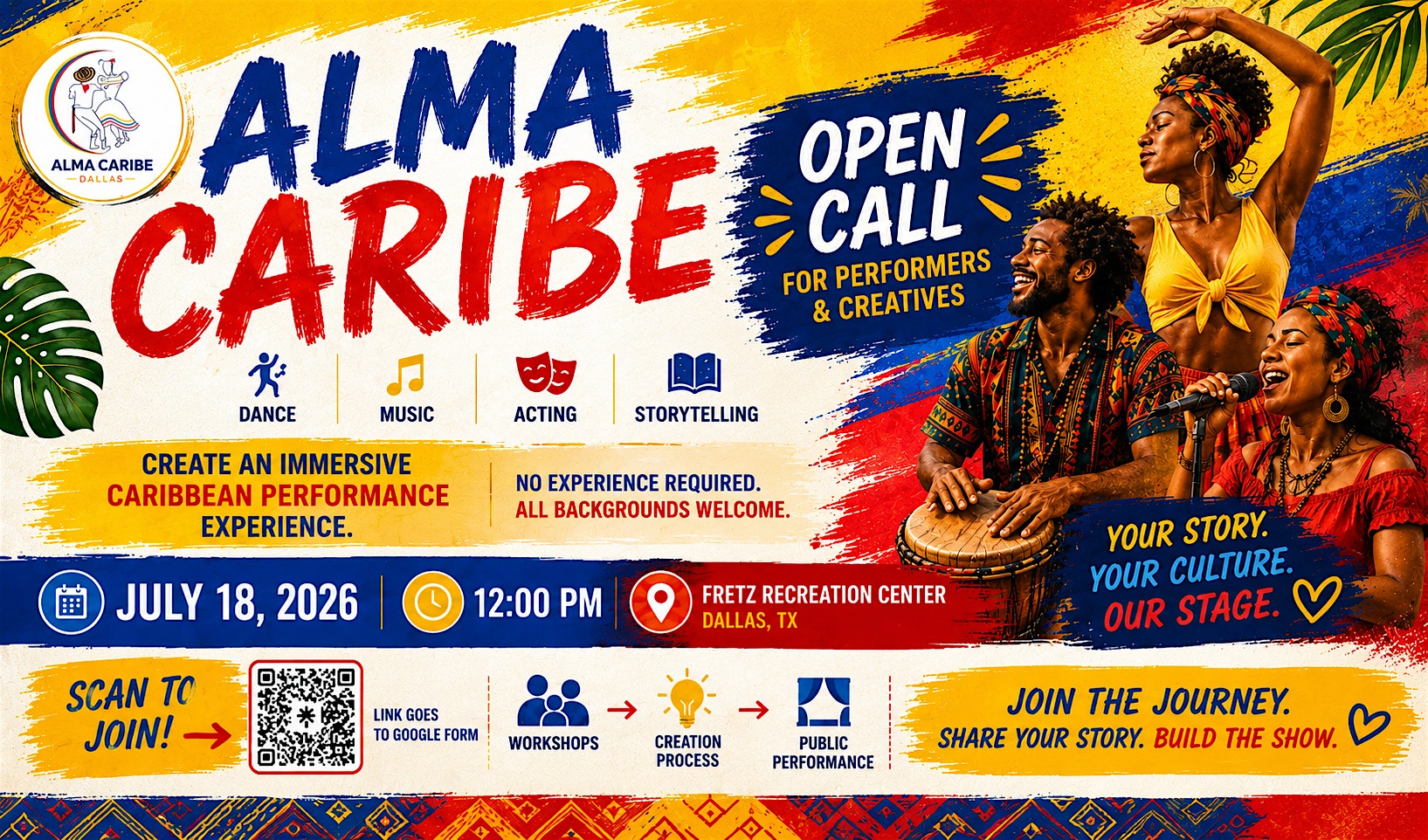 Alma Caribe: Colombian Folk Music + Dance Workshops at Fretz Recreation Center – Dallas, TX