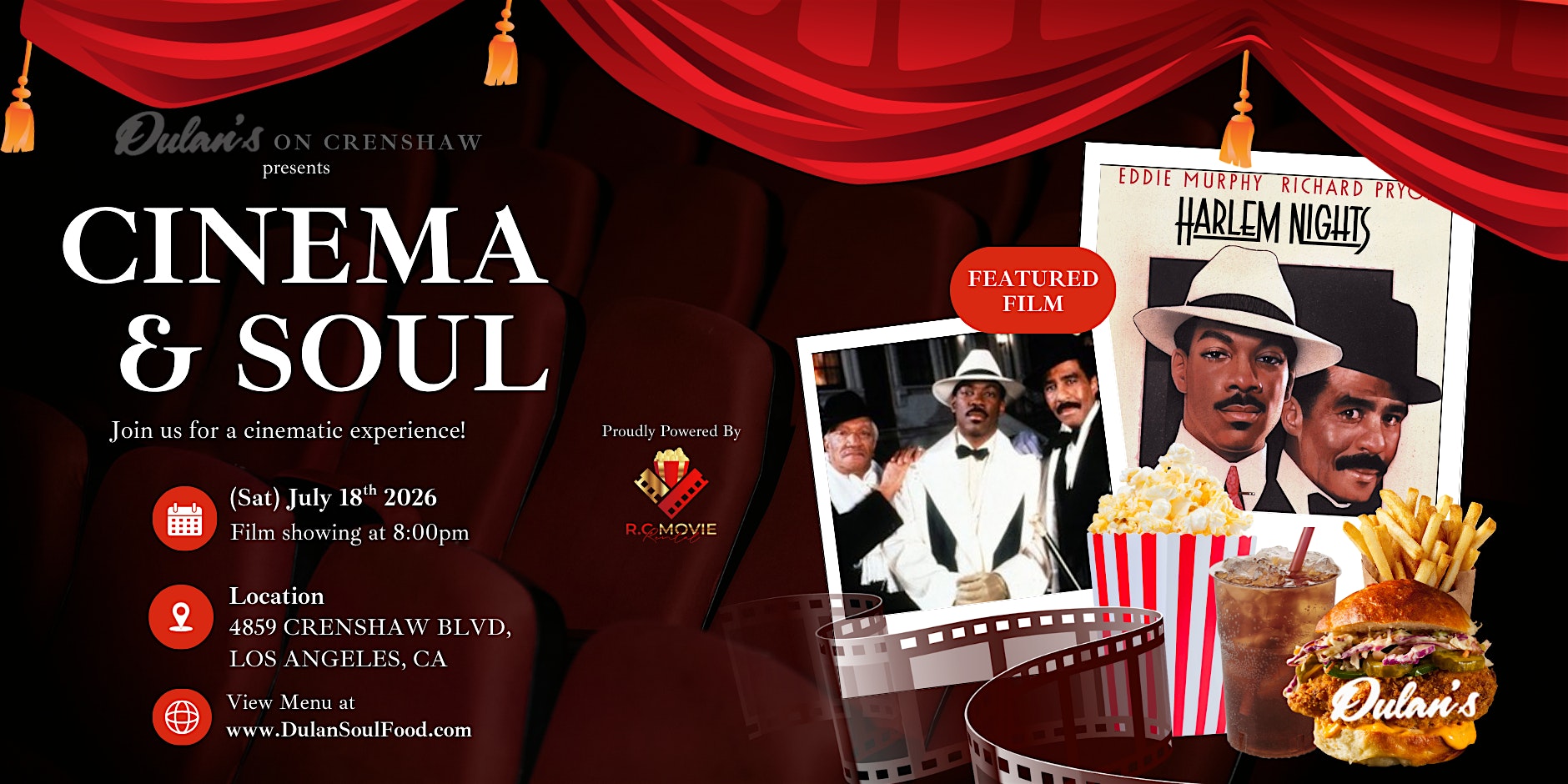CINEMA & SOUL presents: Harlem Nights at Dulan’s On Crenshaw – Los Angeles, CA