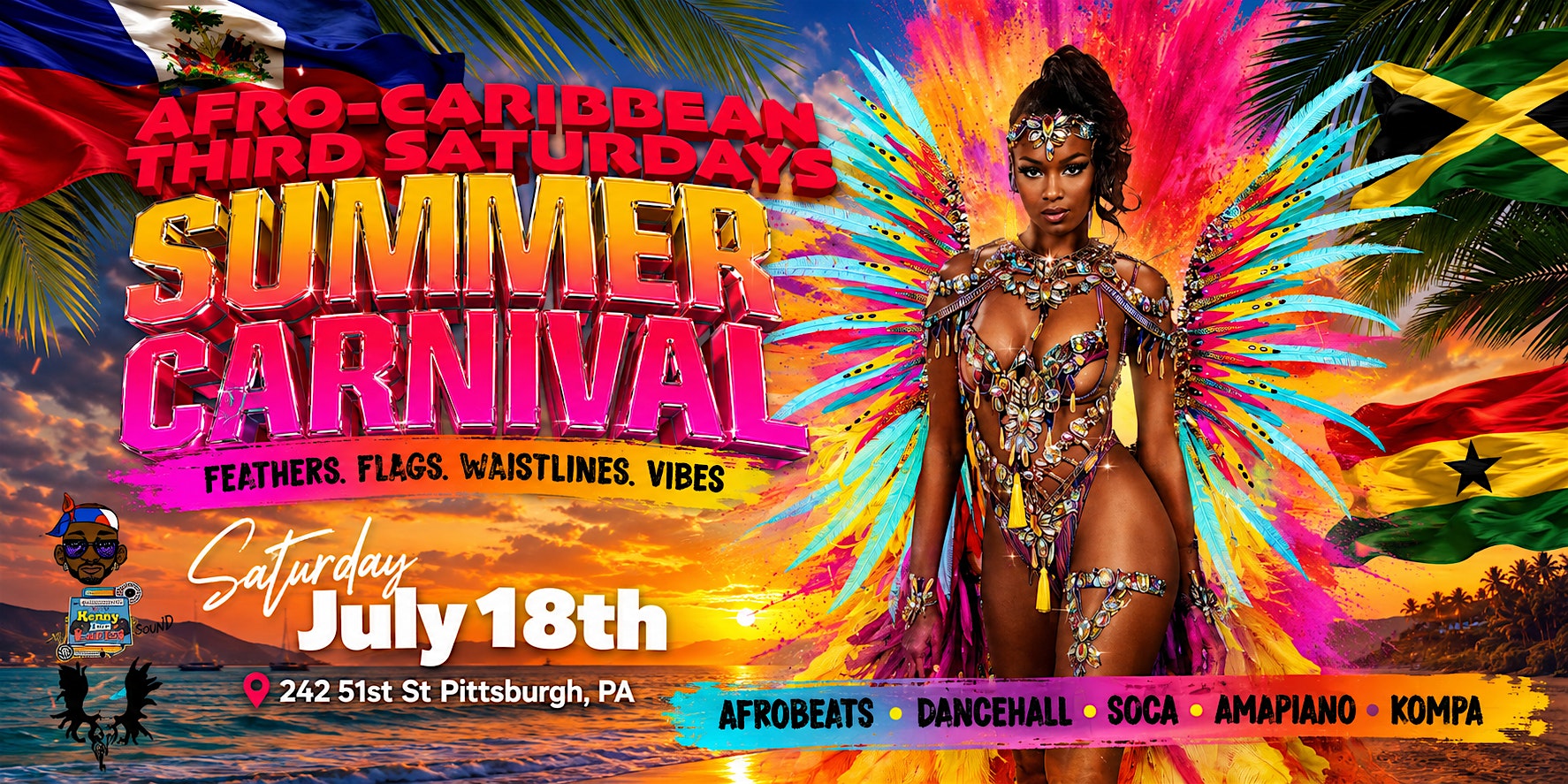 Afro-Caribbean Third Saturdays: Summer Carnival at Spirit Lodge – Pittsburgh, PA