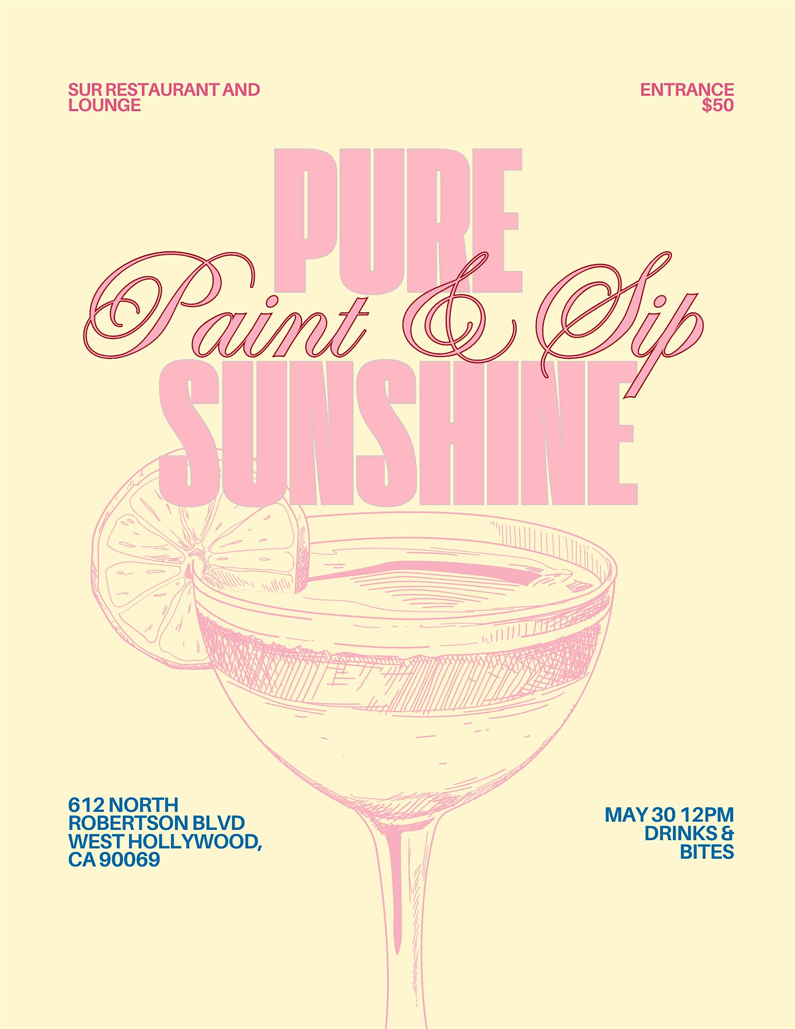 Pure Sunshine Paint & Sip at SUR Restaurant and Lounge – West Hollywood, CA
