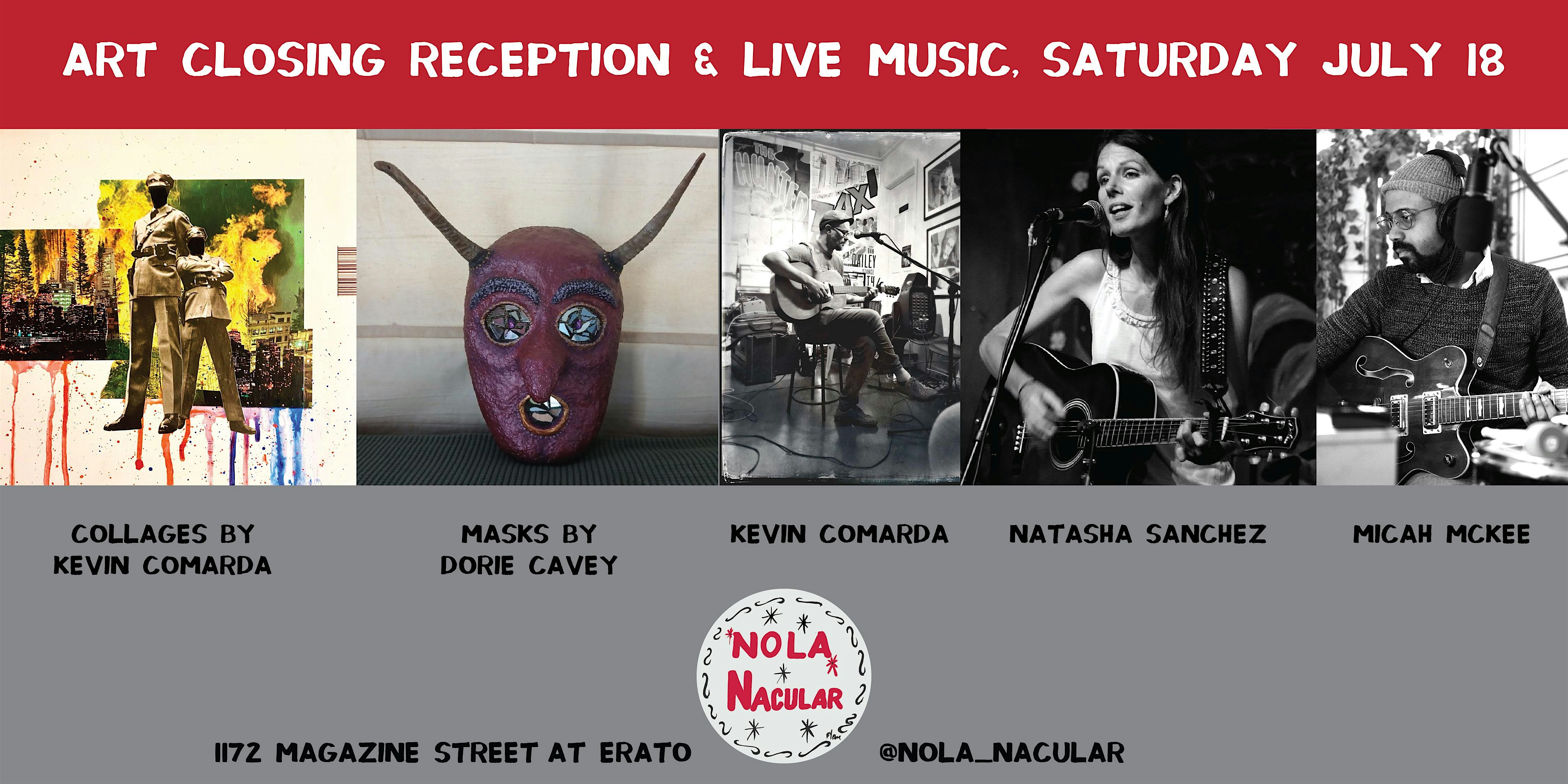 Live Music – Kevin Comarda, Natasha Sanchez, and Micah McKee at NOLA ‘Nacular – New Orleans, LA