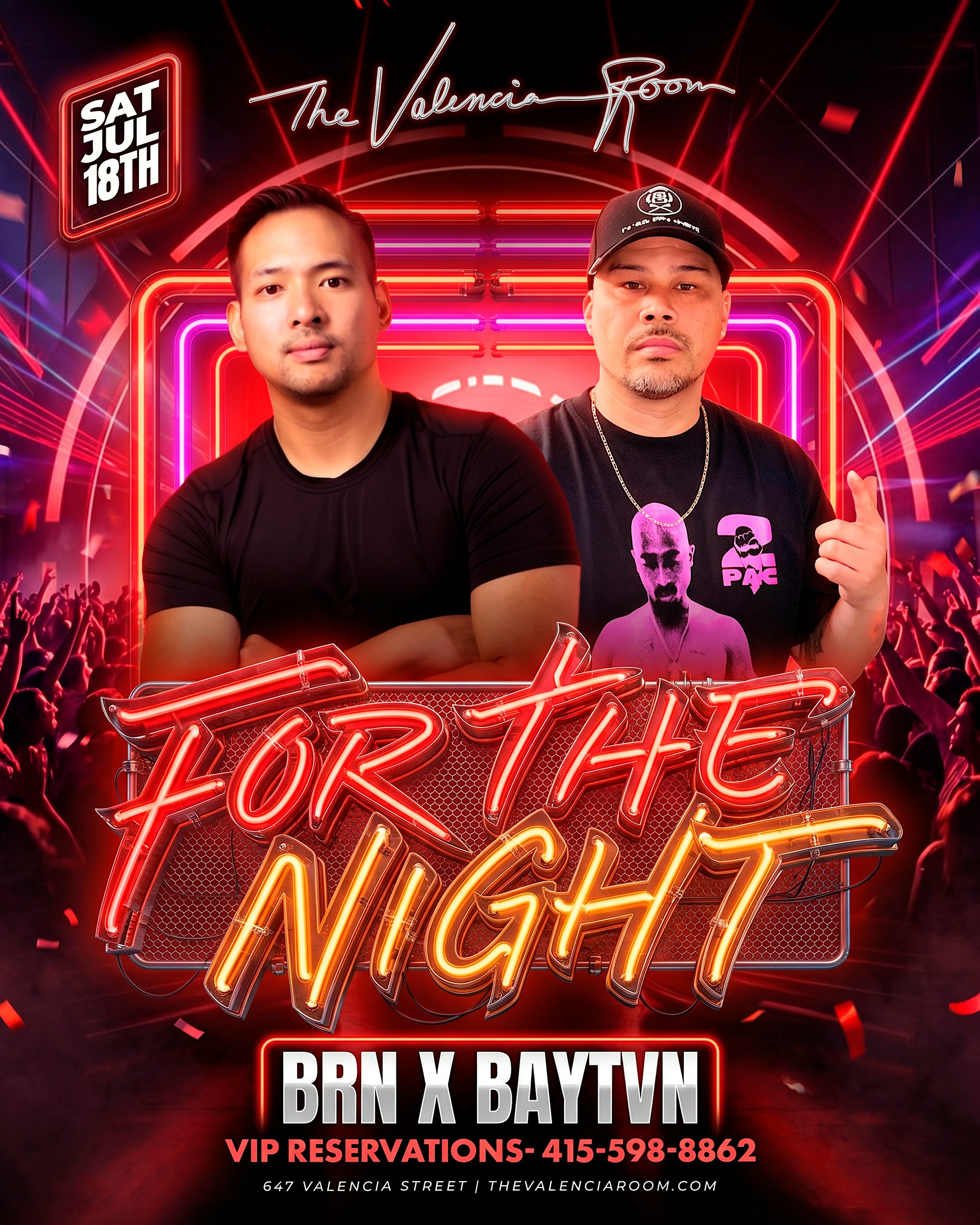 FOR THE NIGHT 7.18 at The Valencia Room – SAN FRANCISCO, CA