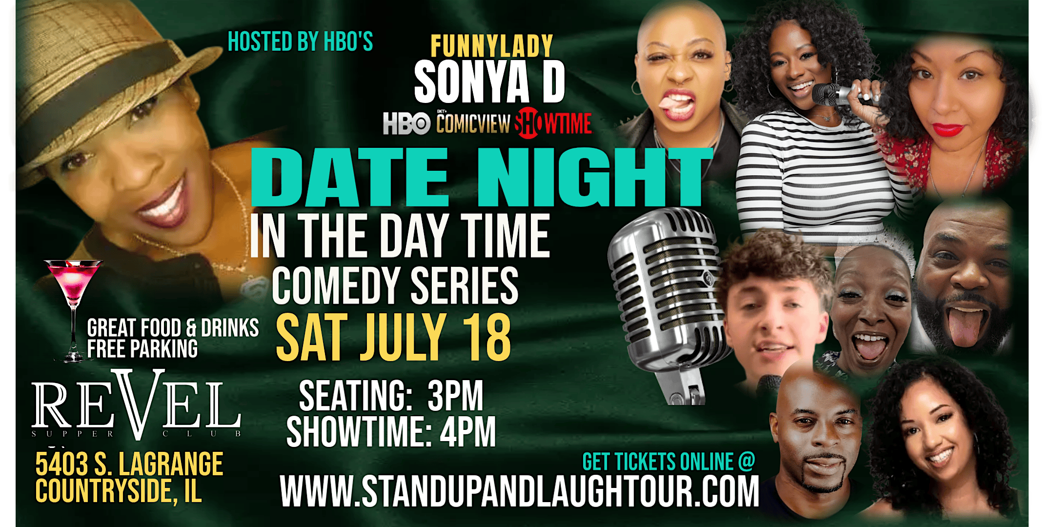 Date Night In the Day Time – Comedy Saturdays – Countryside,IL at Revel Supper Club – Countryside, IL