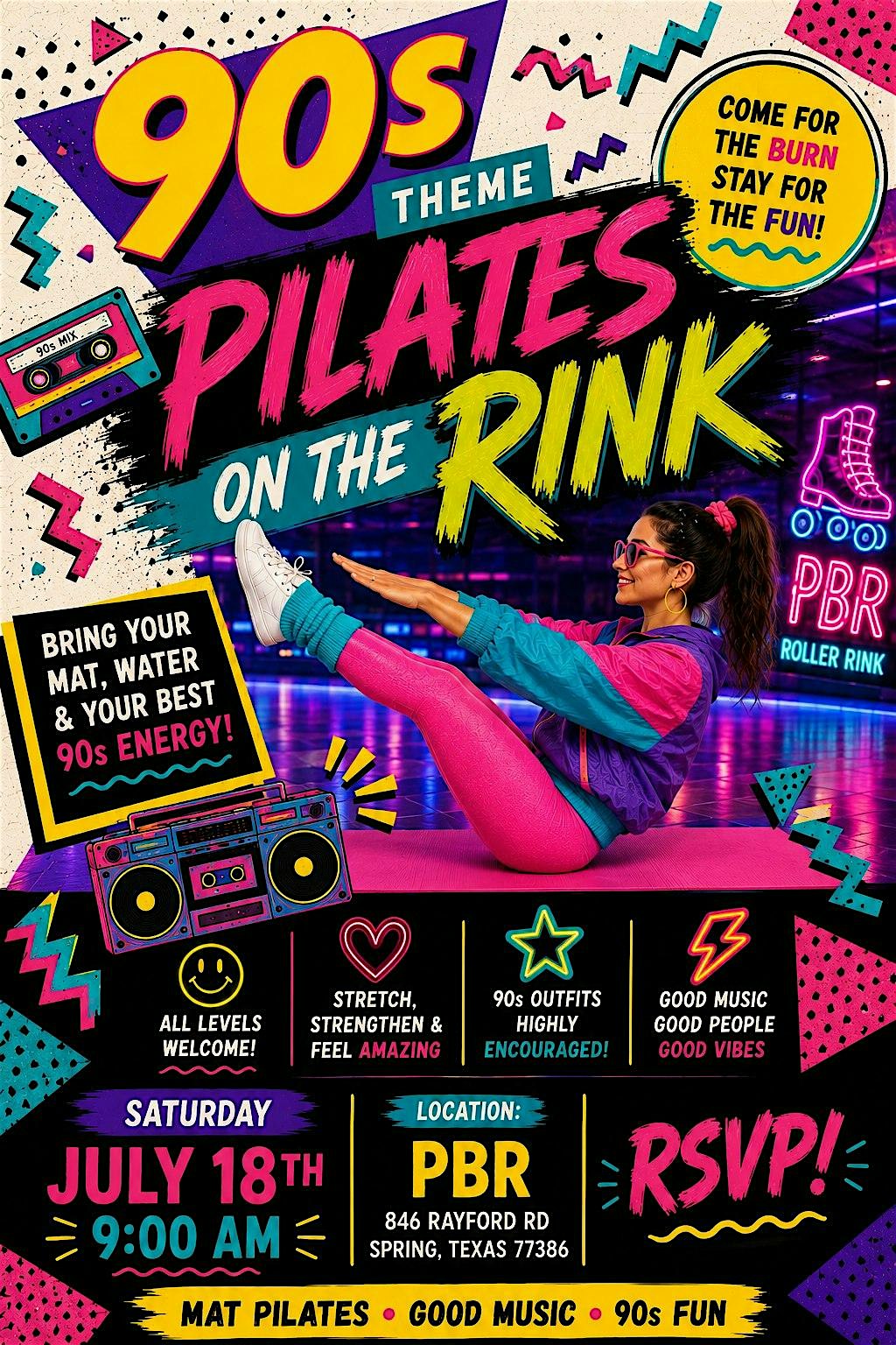 Pilates on the Rink at PBR Food Park and Sports Bar – Spring, TX