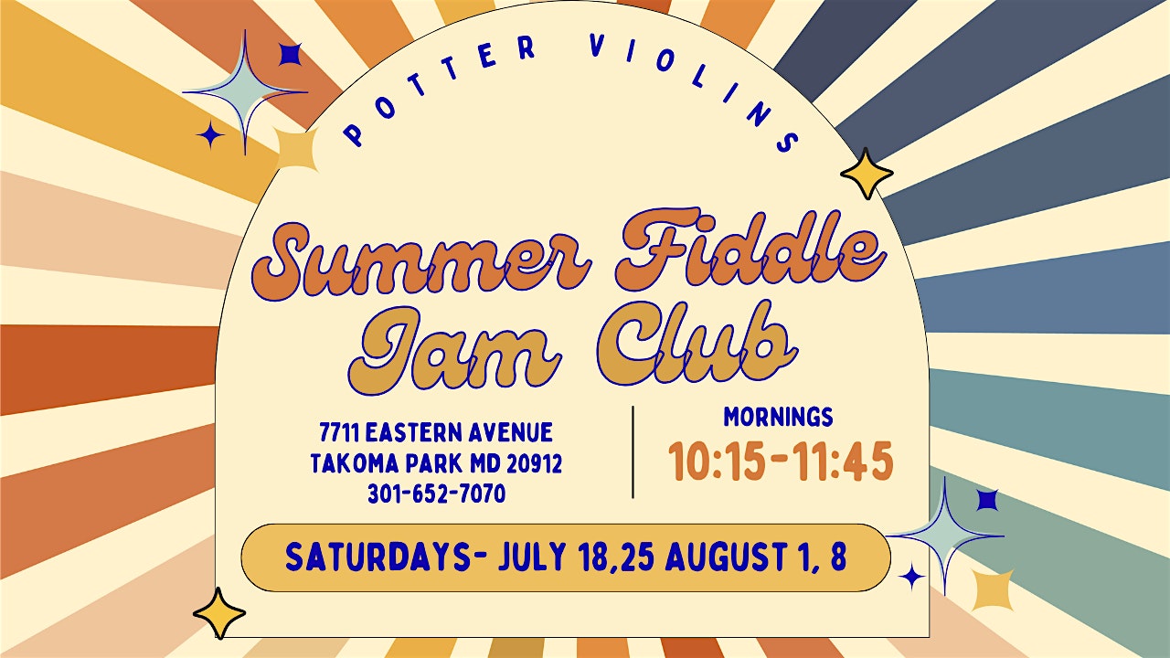 FREE Summer Fiddle Tune Jams for Kids & Teens at Potter Violins John Kendall Recital Hall – Takoma Park, MD