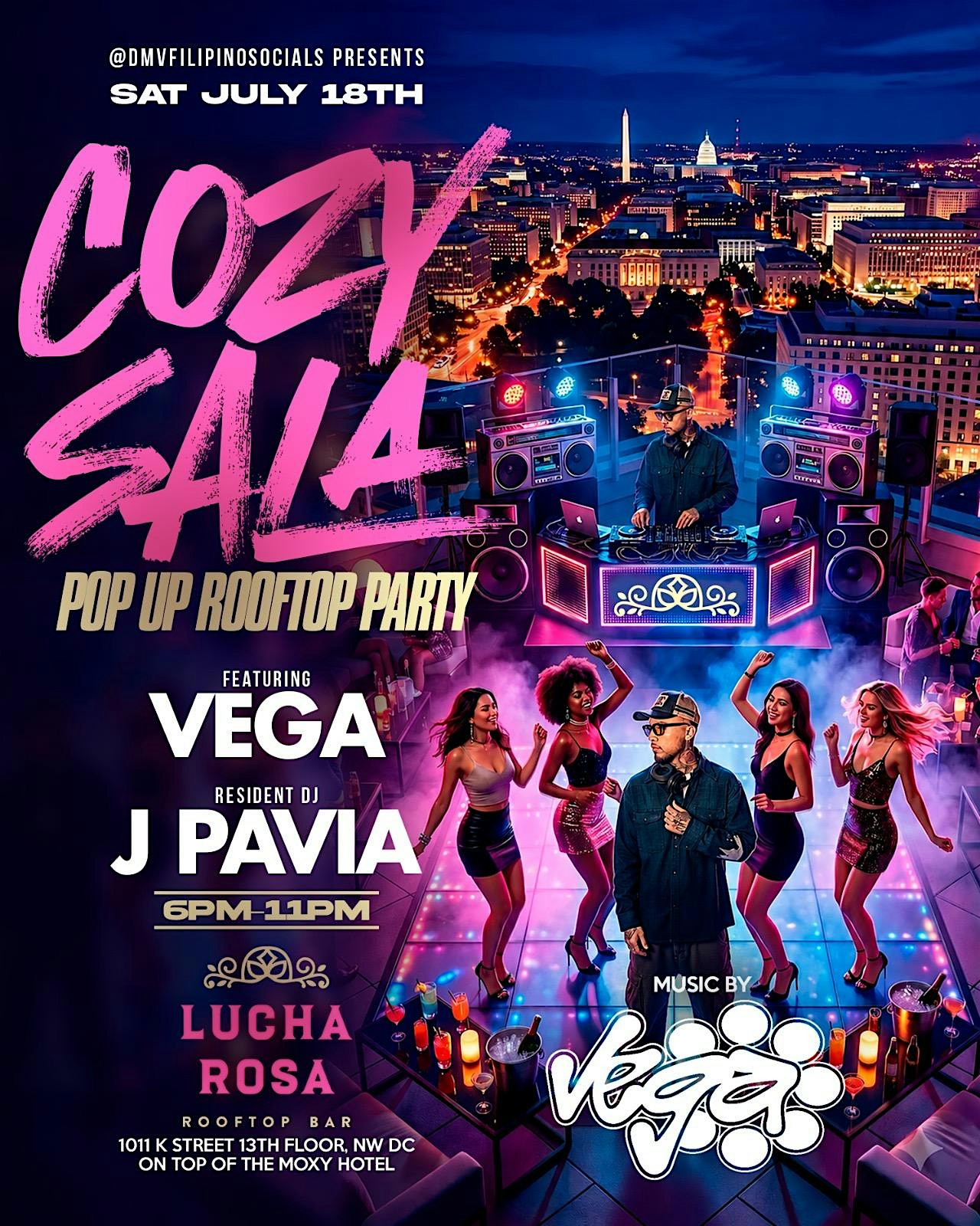 Cozy Sala Pop Up Rooftop Party with VEGA at Lucha Rosa – Washington, DC