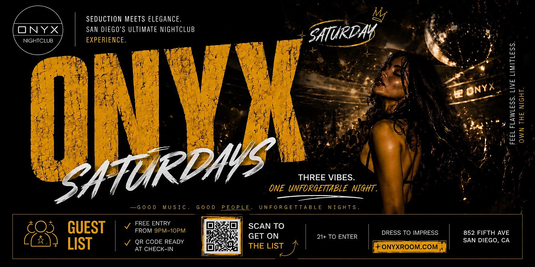 Onyx Saturdays | San Diego Event – July 18th at Onyx Room Nightclub – Onyx, CA