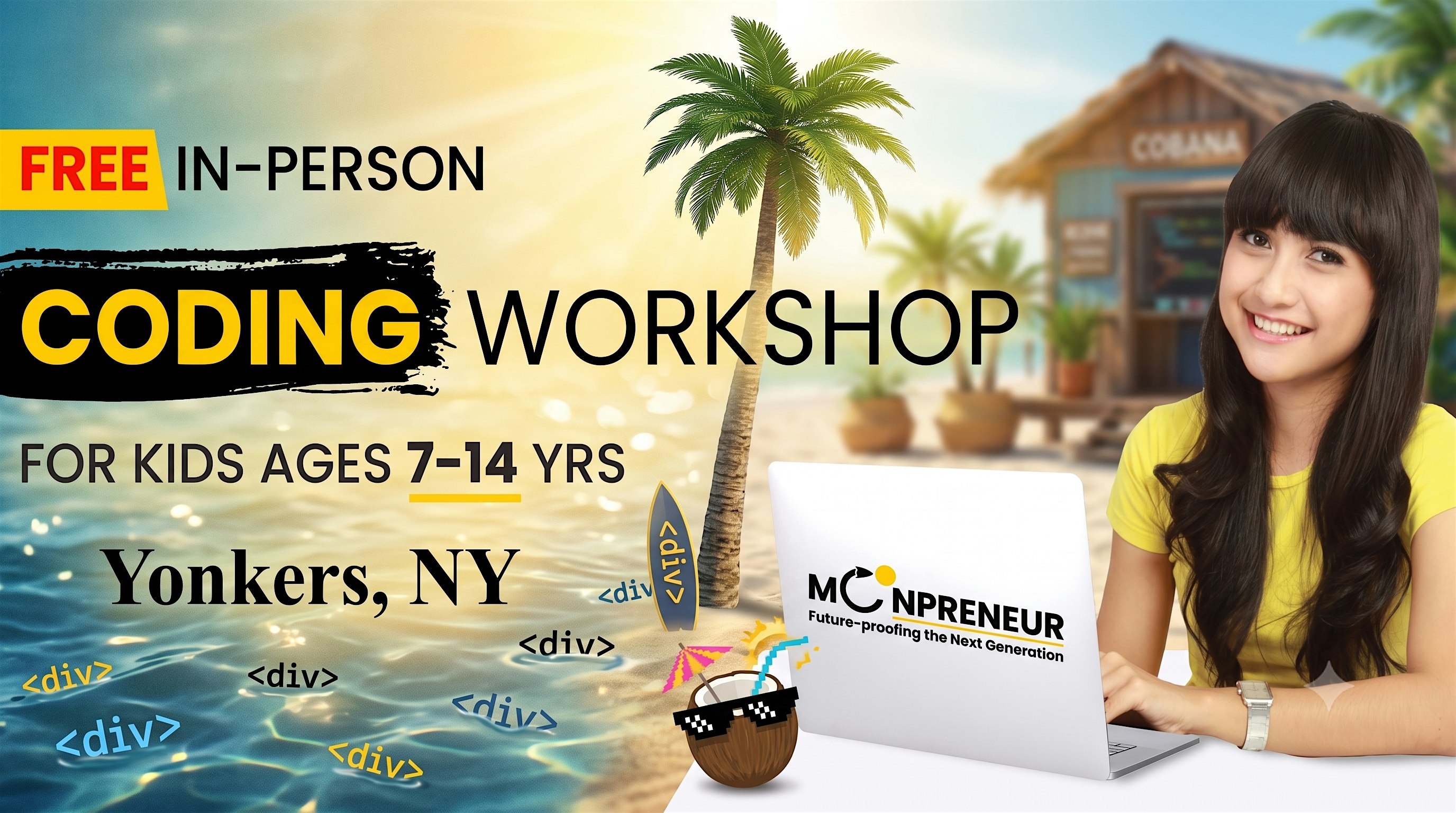 Free In-person Coding Class in Yonkers, NY For Kids Ages 7-14 Years at Hampton Inn & Suites Yonkers – Westchester – Yonkers, NY
