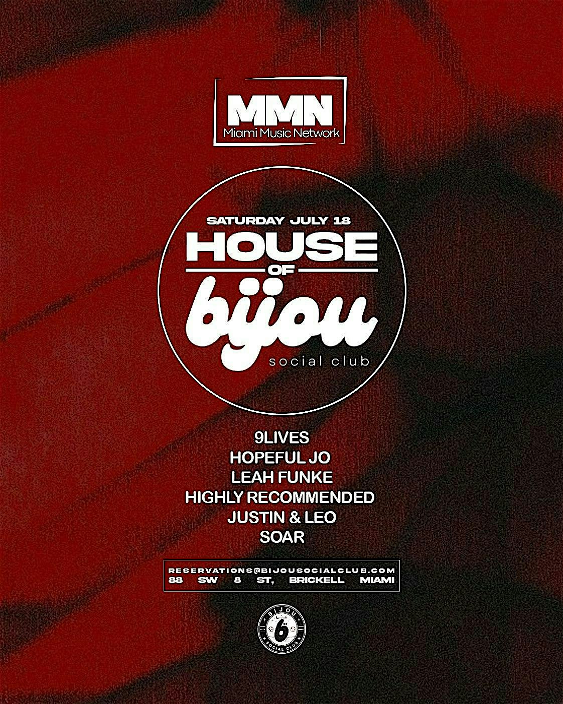 Miami Music Network x House of Bijou at Bijou Social Club – Miami, FL