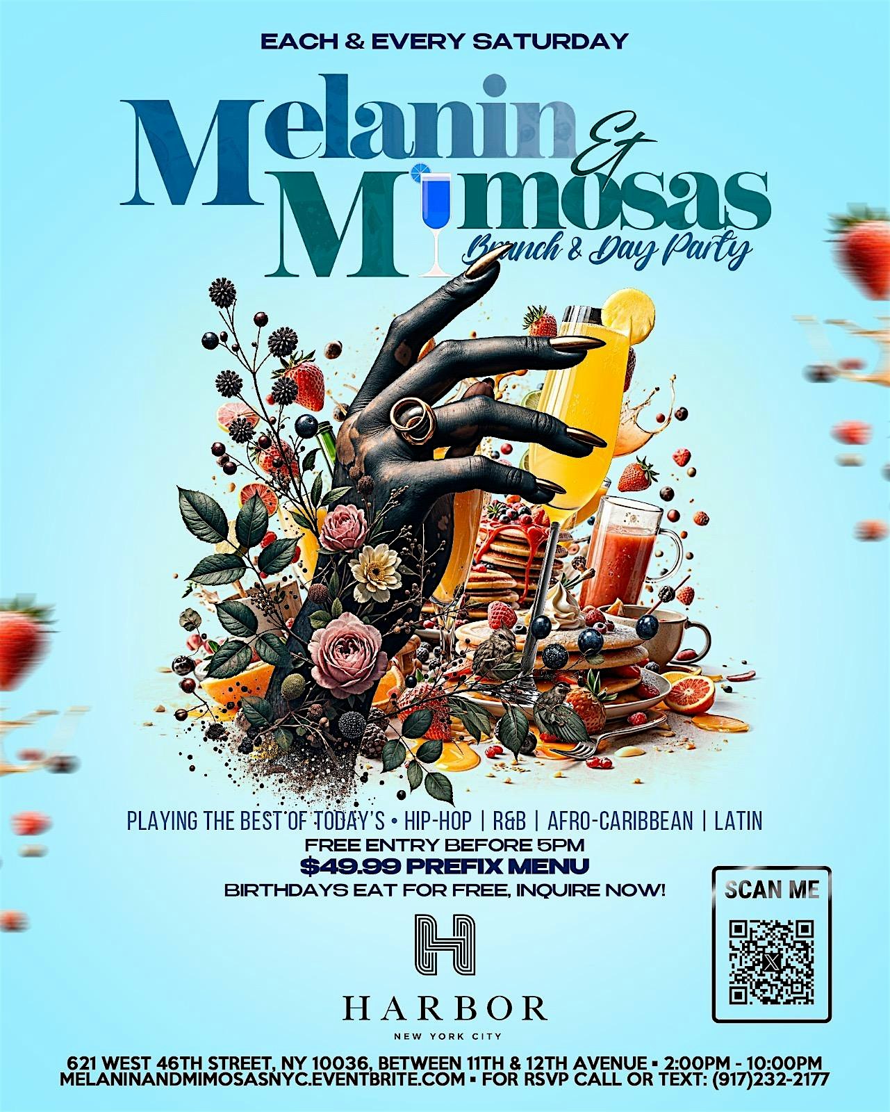 Melanin And Mimosas Brunch & Day Party At Harbor Rooftop NYC: Smoove Events at Harbor NYC Rooftop – New York, NY