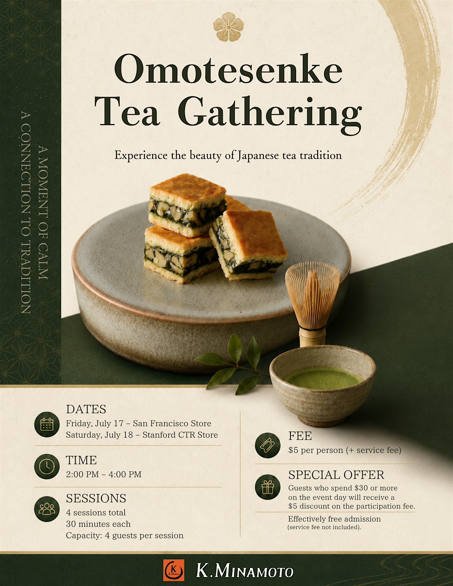 7/18 Omotesenke Tea Gathering @Stanford Shopping Center at K. MINAMOTO Stanford Shopping Center Store – Palo Alto, CA