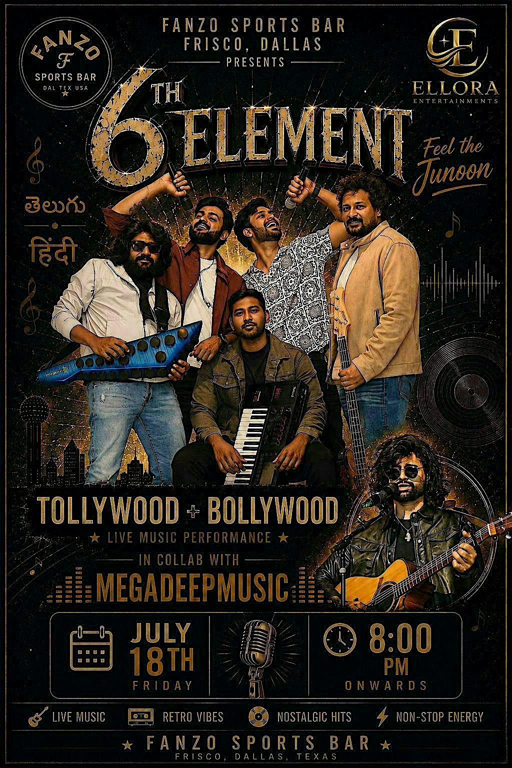 Band 6th Element Live @ Fanzo Sports Bar| Frisco, Texas at Fanzo Sports Bar – Frisco, TX